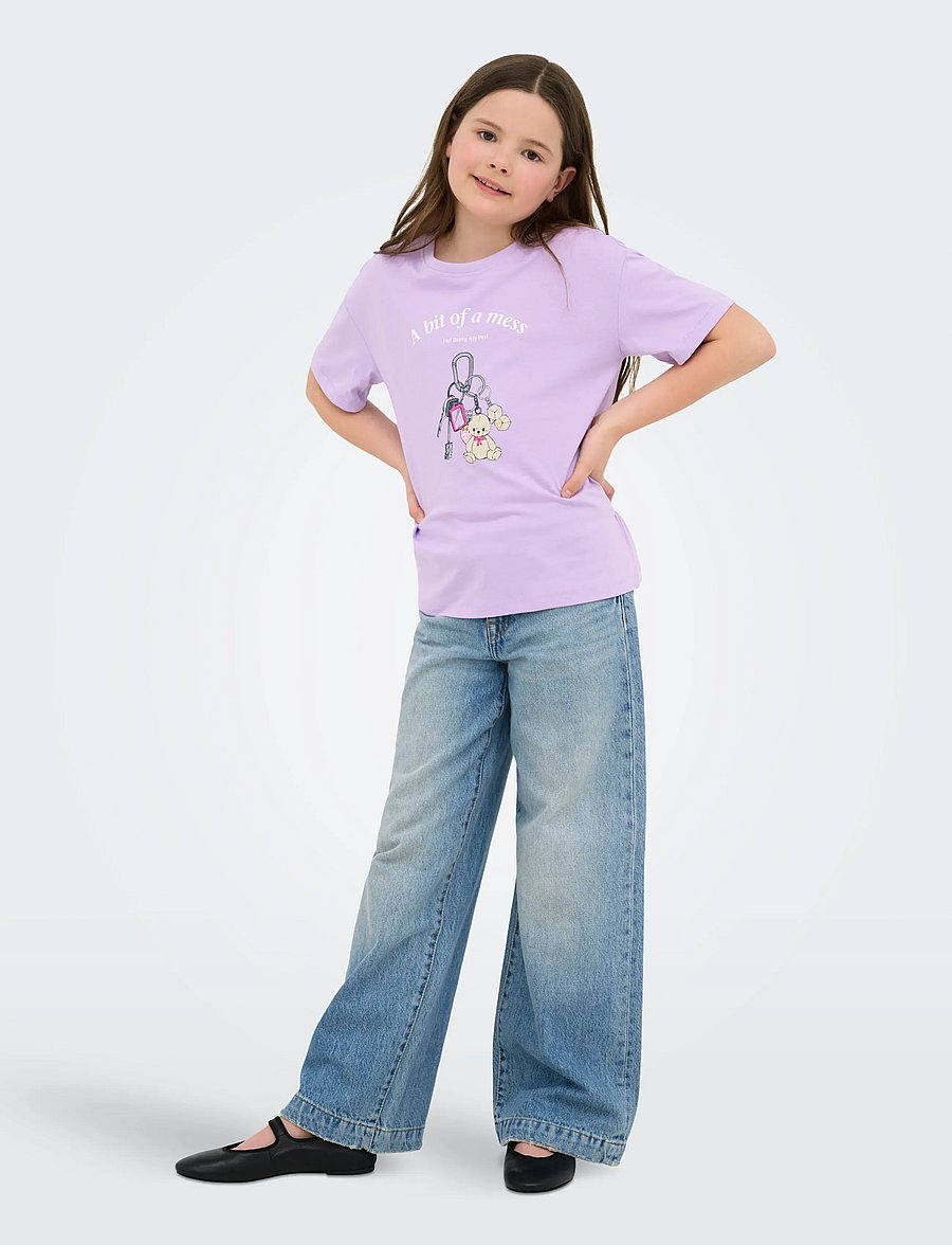 Kids Only - KOGVIVVI LIFE S/S LOOSE LOVELY TOP JRS - t-shirts à manches courtes - lilac breeze - 4