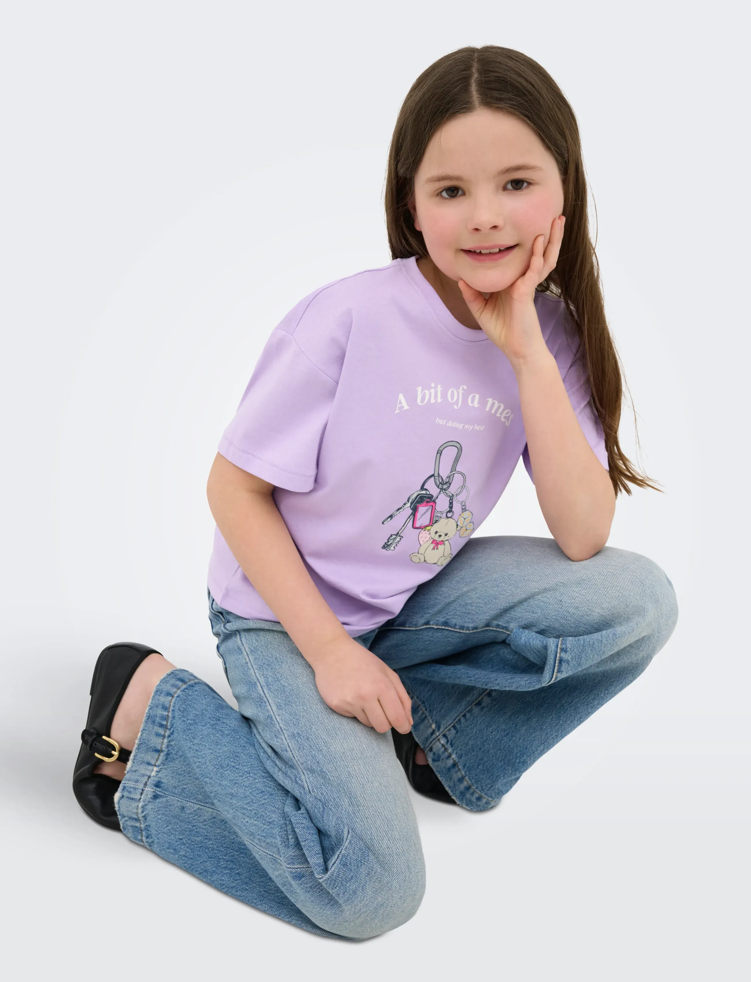 Kids Only - KOGVIVVI LIFE S/S LOOSE LOVELY TOP JRS - t-shirts à manches courtes - lilac breeze - 5