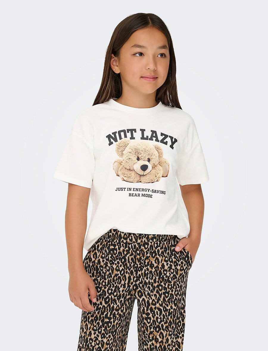Kids Only - KOGBILLIE SS LOOSE PRINT TOP JRS NOOS - kurzärmelige - cloud dancer - 0