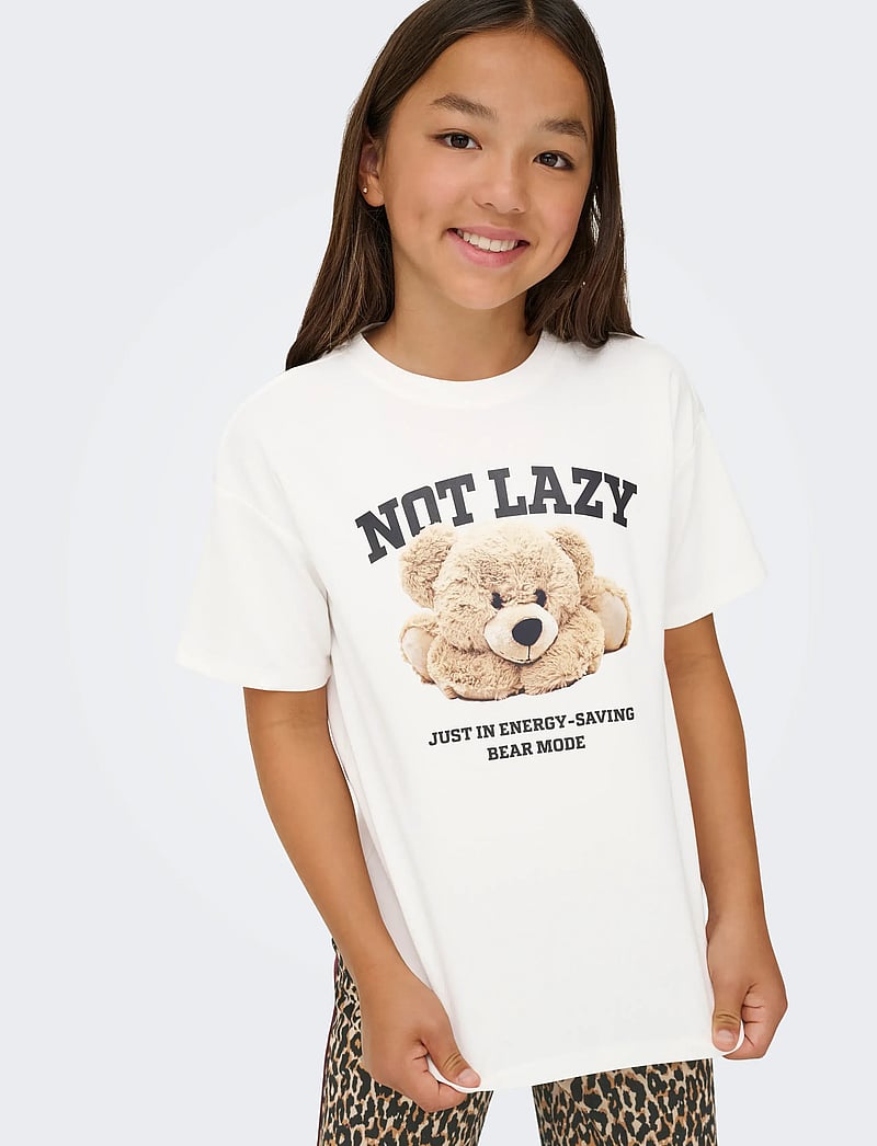 Kids Only - KOGBILLIE SS LOOSE PRINT TOP JRS NOOS - kurzärmelige - cloud dancer - 4