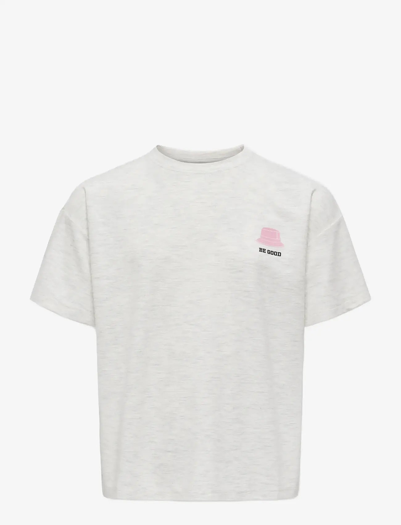 Kids Only - KOGBILLIE SS LOOSE PRINT TOP JRS NOOS - kortærmede t-shirts - light grey melange - 0