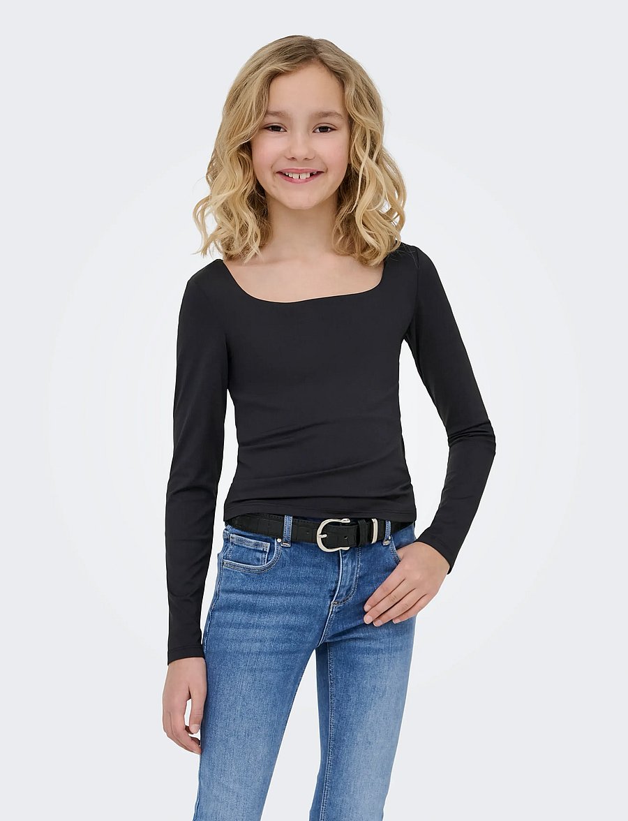 Kids Only - KOGEA L/S 2-WAYS FIT TOP JRS NOOS - langærmede t-shirts - black - 0