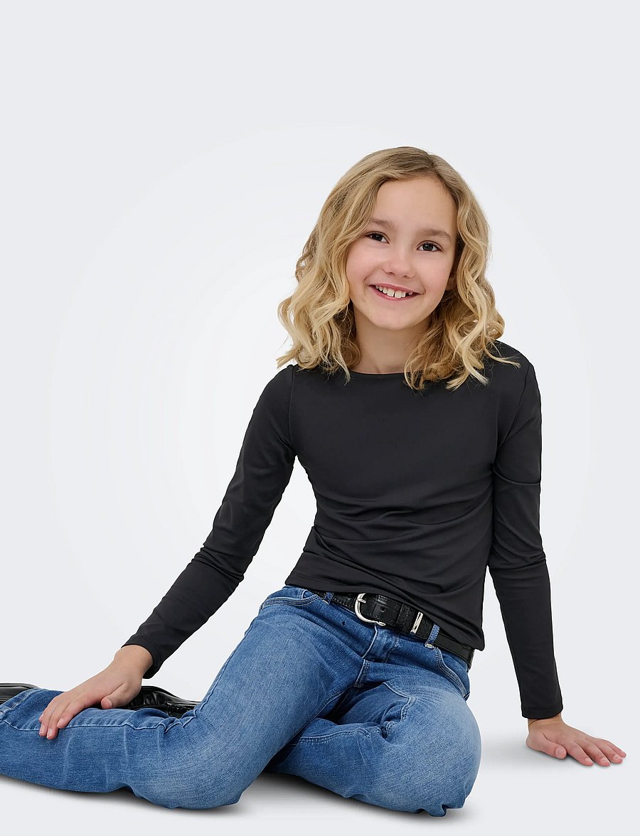 Kids Only - KOGEA L/S 2-WAYS FIT TOP JRS NOOS - langærmede t-shirts - black - 5
