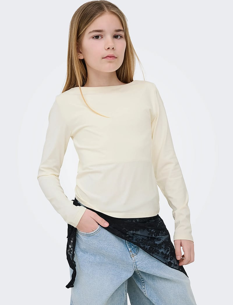 Kids Only - KOGEA L/S 2-WAYS FIT TOP JRS NOOS - marškinėliai ilgomis rankovėmis - cloud dancer - 5