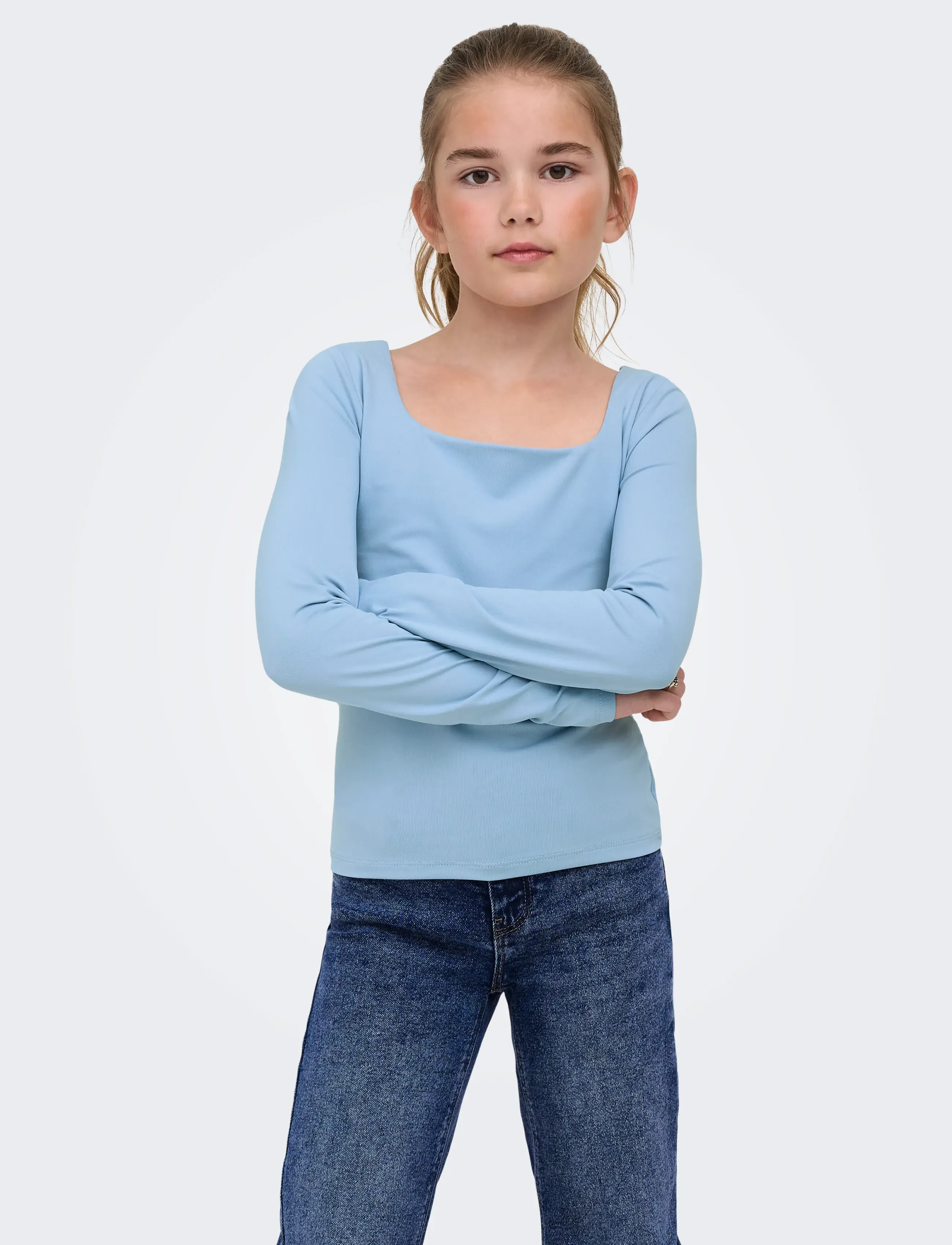 Kids Only - KOGEA L/S 2-WAYS FIT TOP JRS NOOS - langärmelig - soft chambray - 0