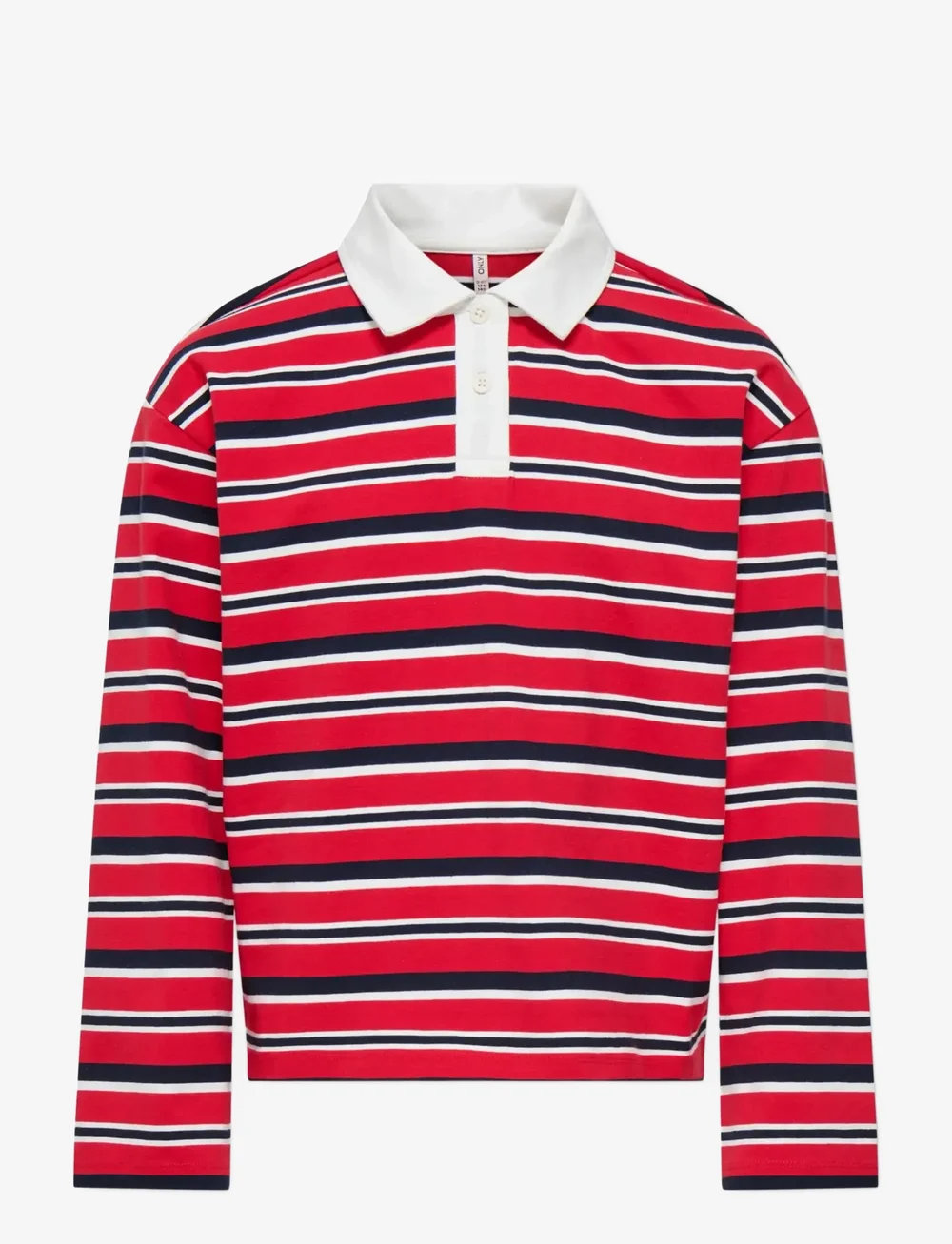 Kids Only - KOGRUBY LIFE L/S BOXY POLO SHIRT JRS - langermede poloskjorter - salsa - 1