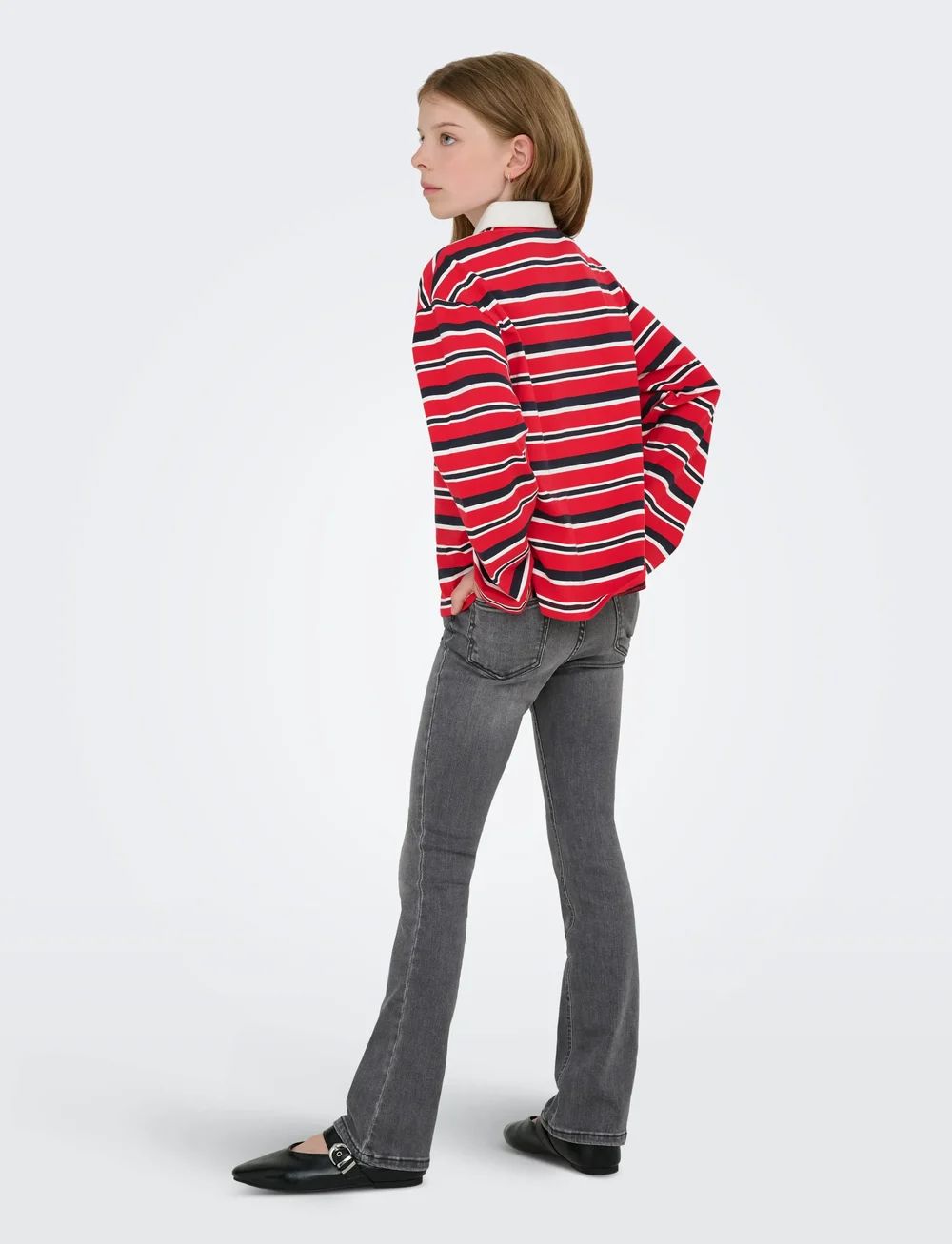 Kids Only - KOGRUBY LIFE L/S BOXY POLO SHIRT JRS - langermede poloskjorter - salsa - 3