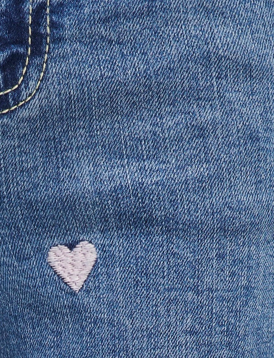 Kids Only - KMGJUICY WIDE LEG HEART EMB JEANS NOOS - hosen mit weitem bein - light medium blue denim - 4