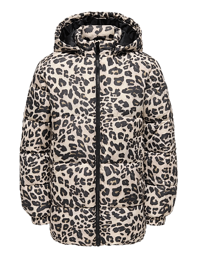 Kids Only KOGDALIA PUFFER AOP JACKET CS OTW - Jackets - SILVER MINK / beige