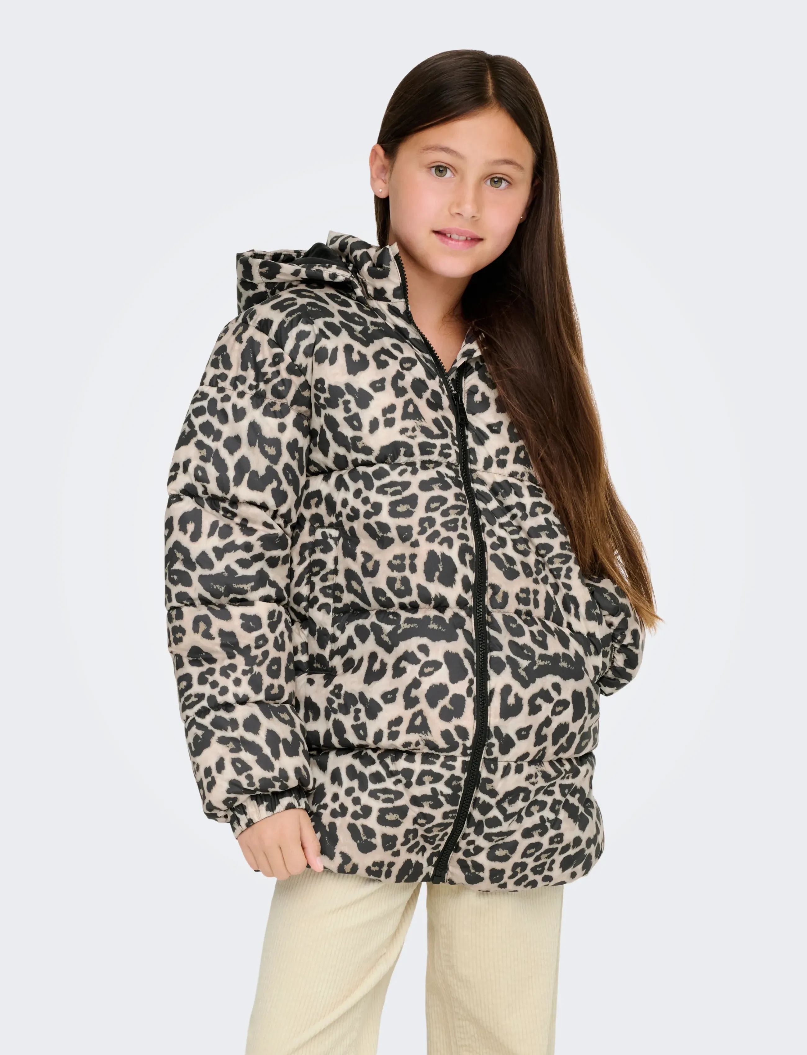 Kids Only - KOGDALIA PUFFER AOP JACKET CS OTW - winter jackets - silver mink - 0