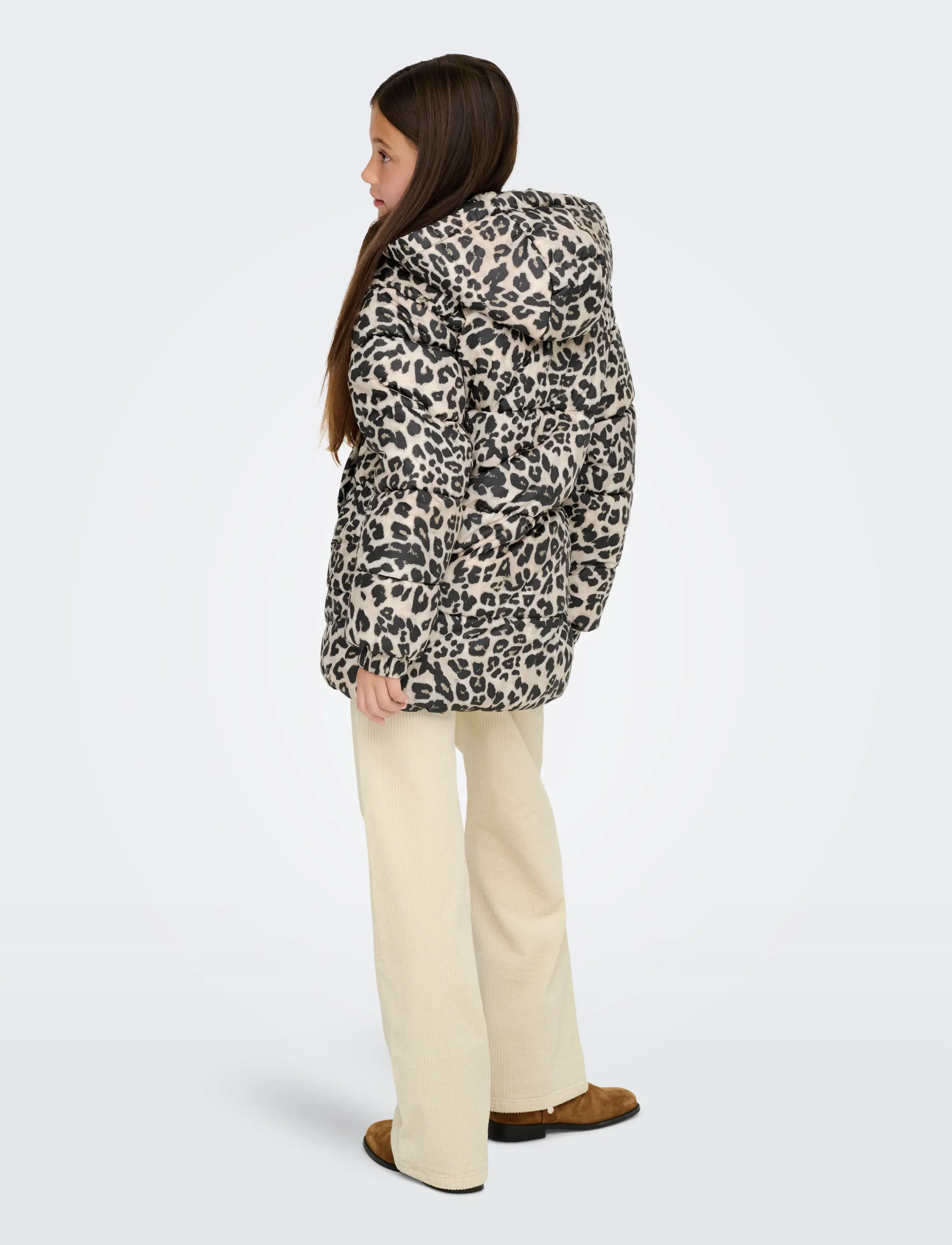 Kids Only - KOGDALIA PUFFER AOP JACKET CS OTW - winter jackets - silver mink - 3
