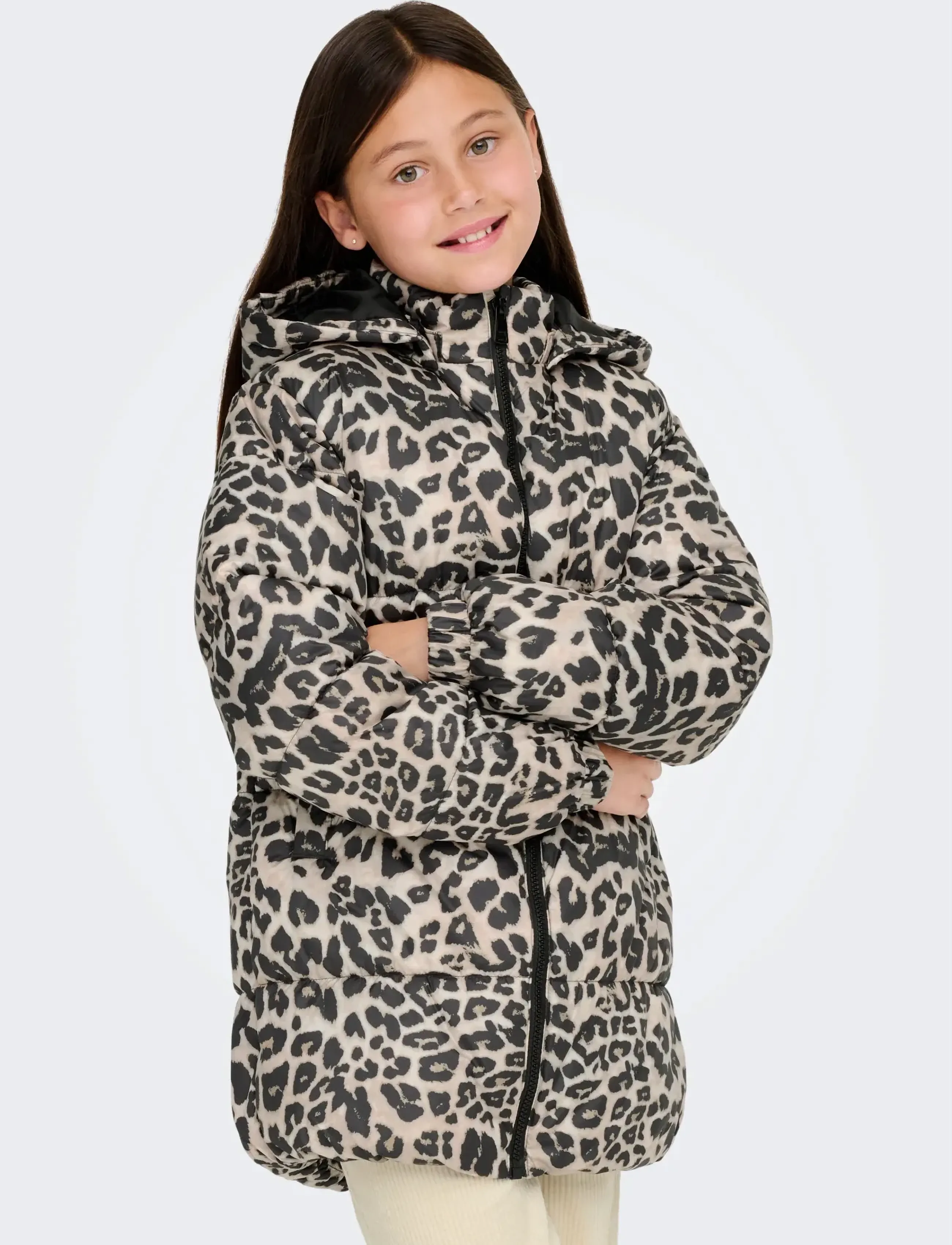 Kids Only - KOGDALIA PUFFER AOP JACKET CS OTW - winter jackets - silver mink - 4