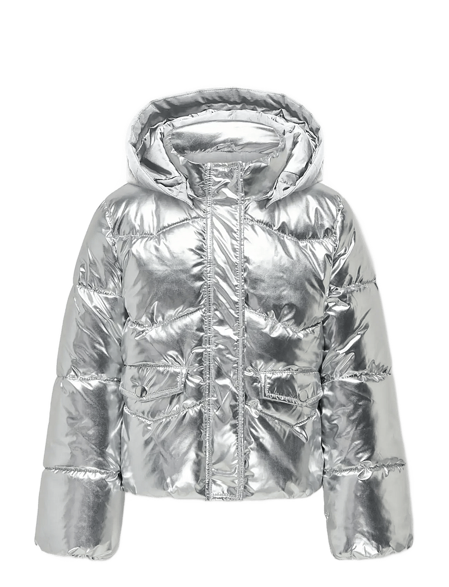 Kids Only - KOGPEARL PUFFER HOOD JACKET CS OTW - daunen- und steppjacken - silver - 0