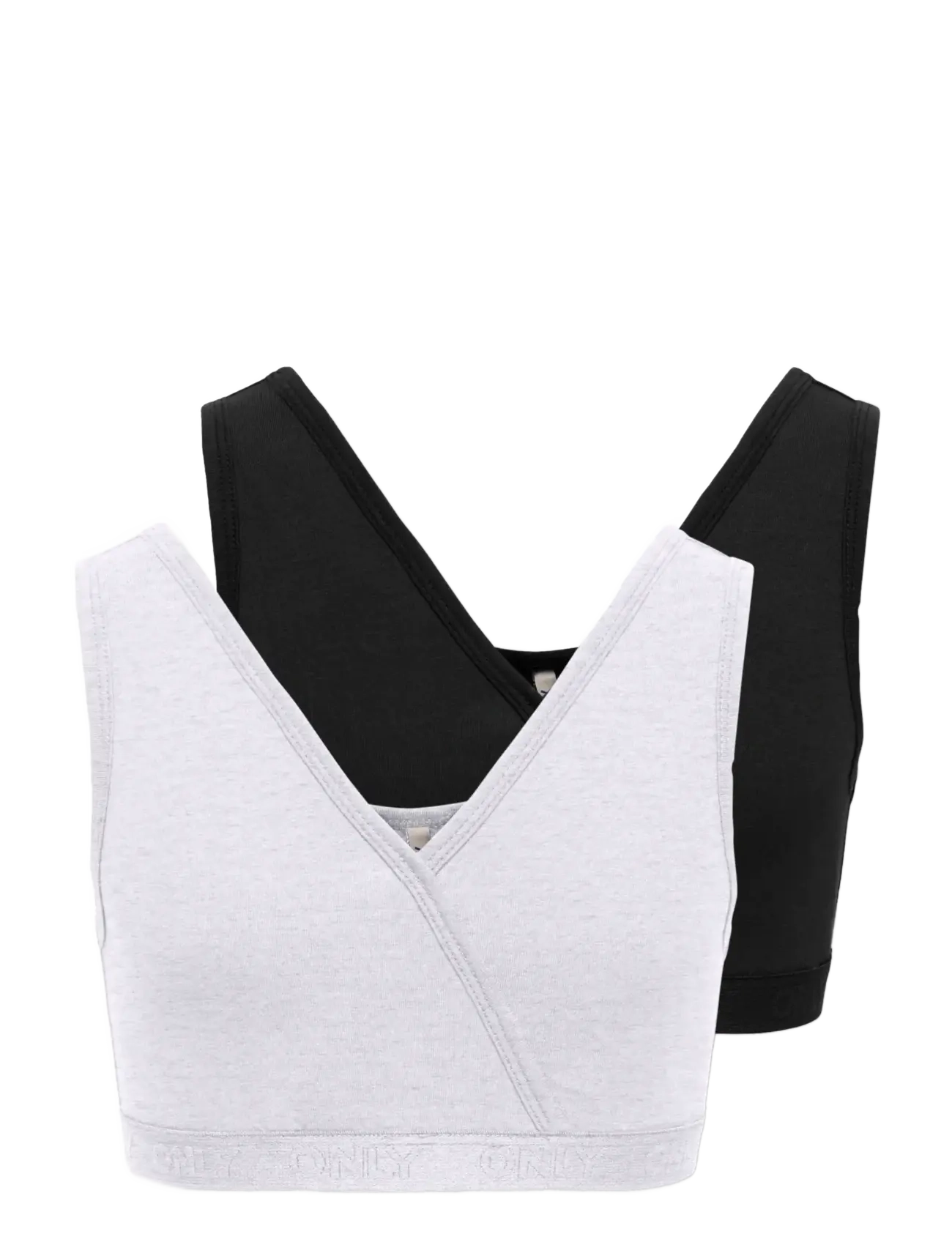 Kids Only KOGLOLA 2-P REVERSIBLE LOGO TOP ACC NOOS - Toppar - SUPER LIGHT GREY MELANGE / black