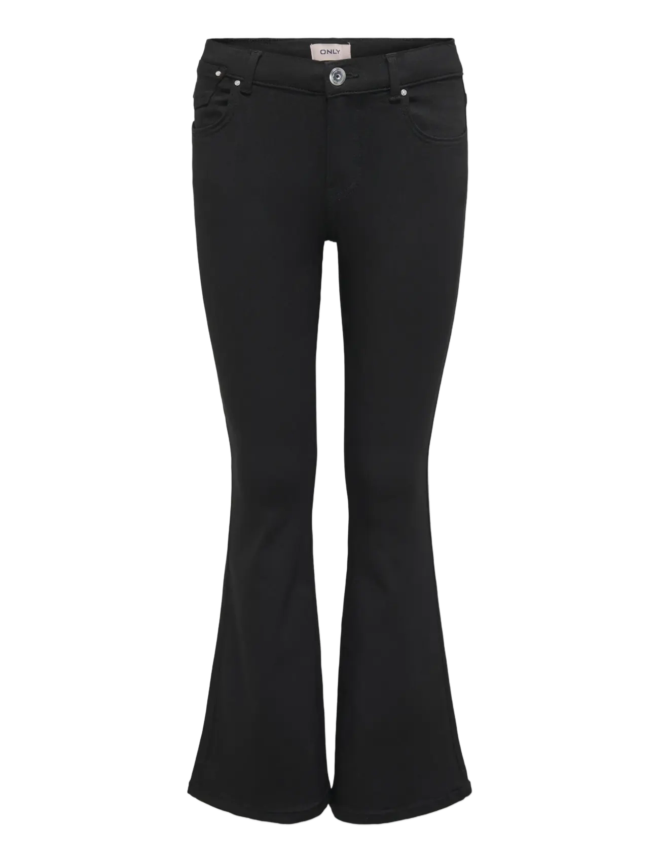 Kids Only Kogjackson Mid Flared 4Ever Black Dnm, Børn, Flared Jeans, Sort, Str: 140