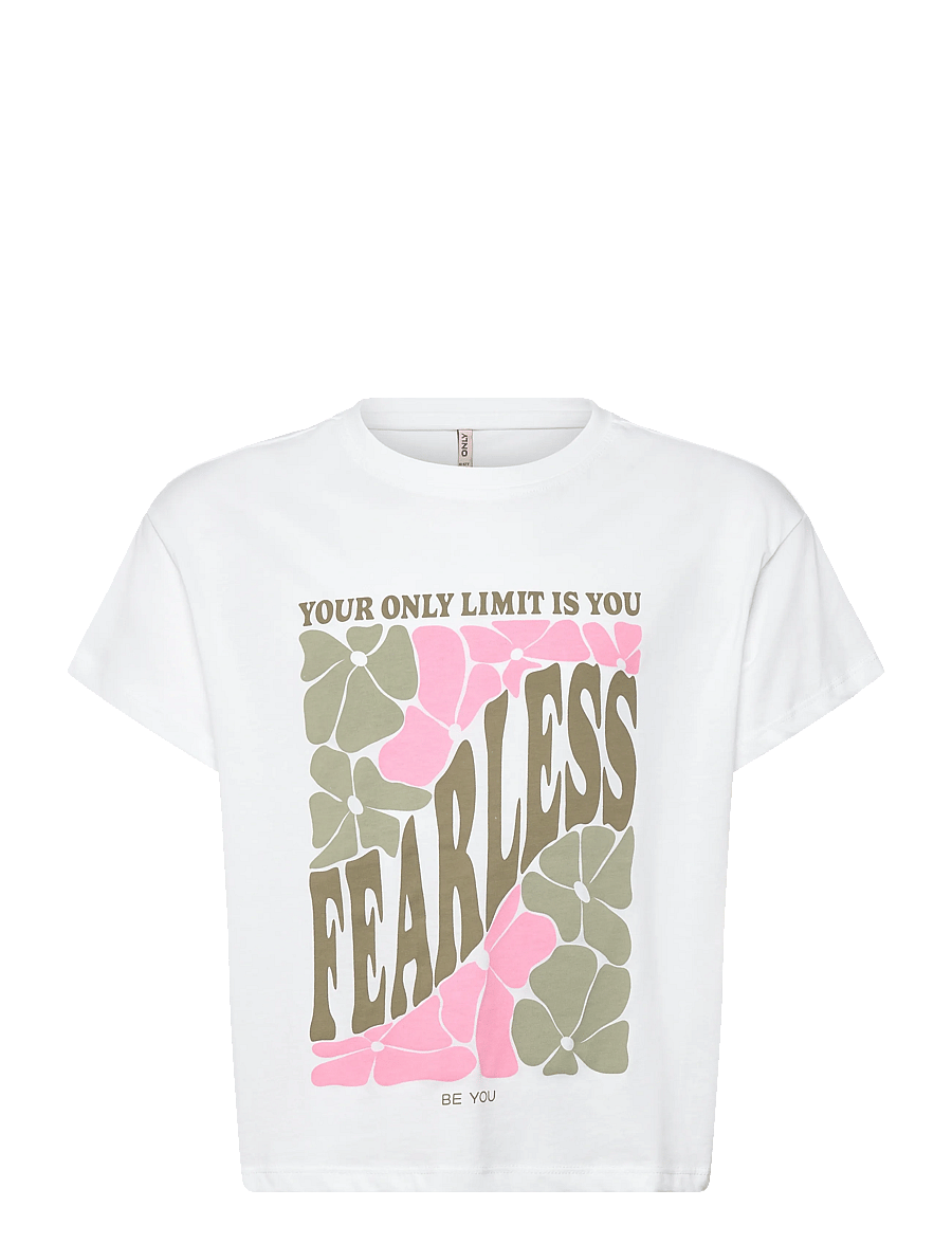 Kids Only - KOGDUFFIE LIFE S/S PRINTED TOP JRS - lühikeste varrukatega t-särgid - bright white - 0