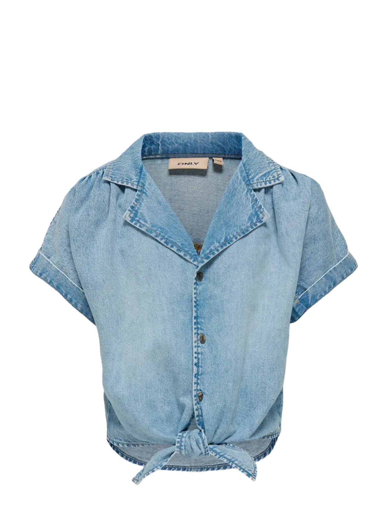 Kids Only KOGPAULA S/S TIE SHIRT DNM AKM - Hemden - LIGHT BLUE DENIM / blue