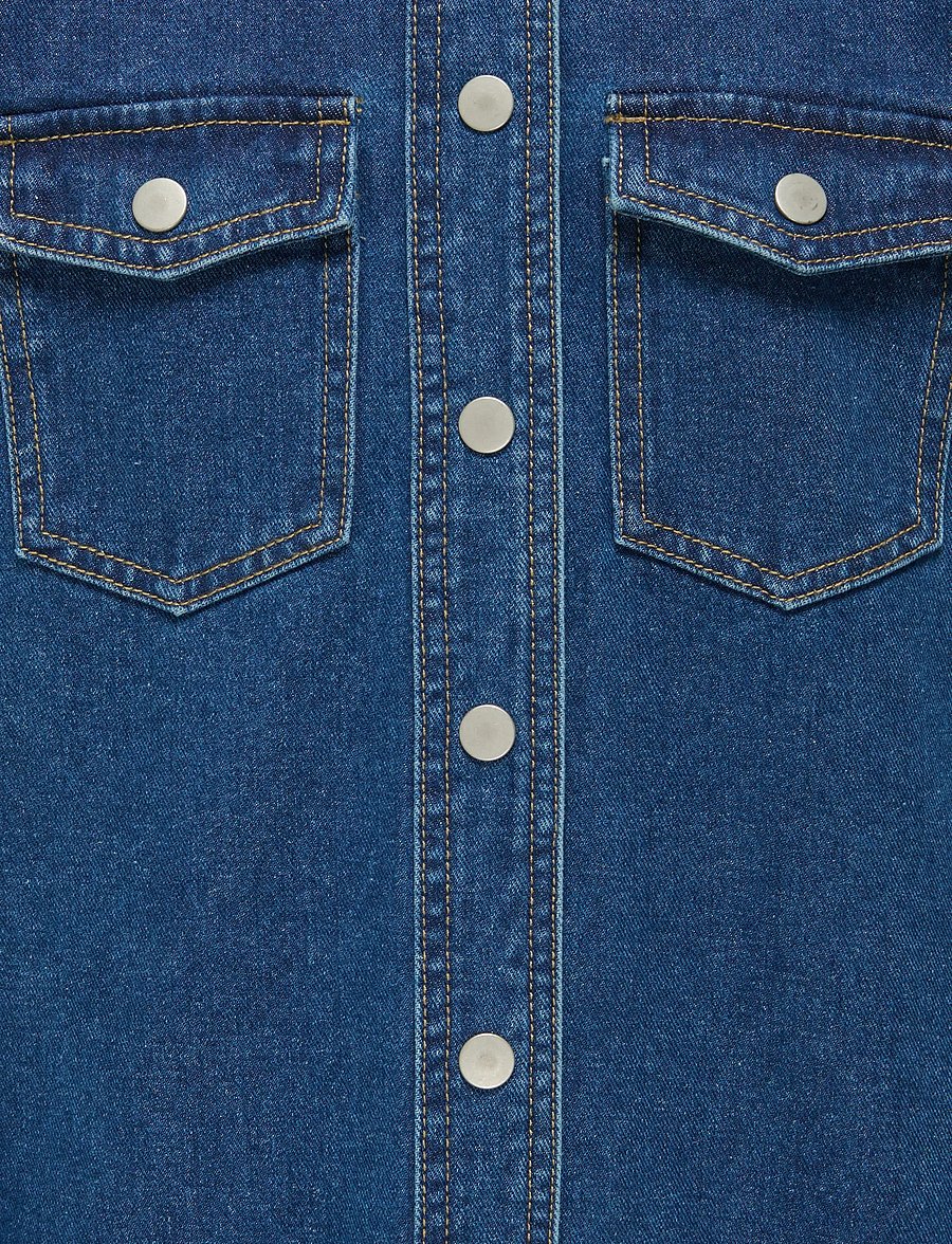 Kids Only - KOGBELLE L/S SHORT DRESS DNM GUA - langärmelige freizeitkleider - medium blue denim - 2