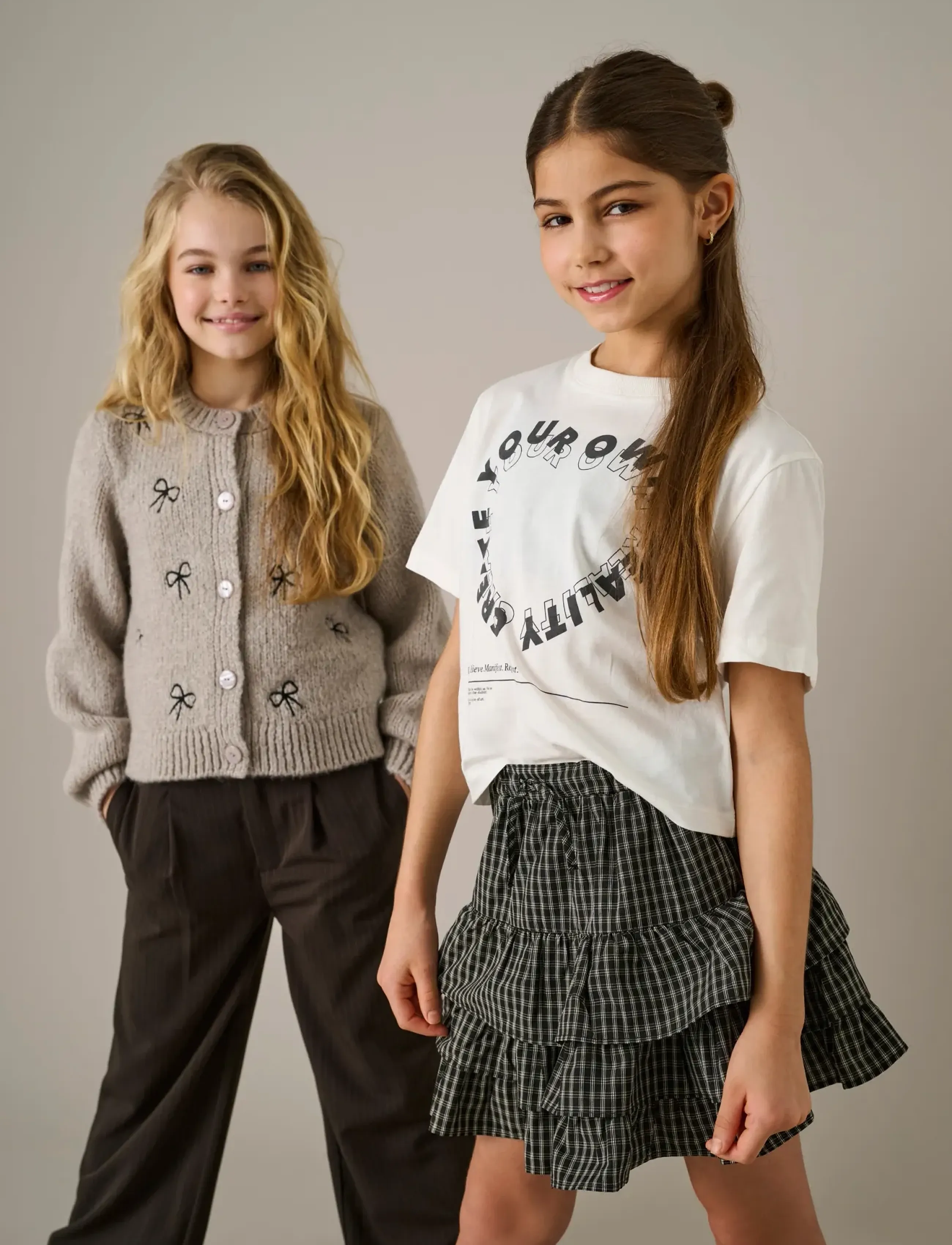 Kids Only Kogalden Wide Lc Pinst Pant Tlr, 158, Brown, Underdele > Bukser, Børn