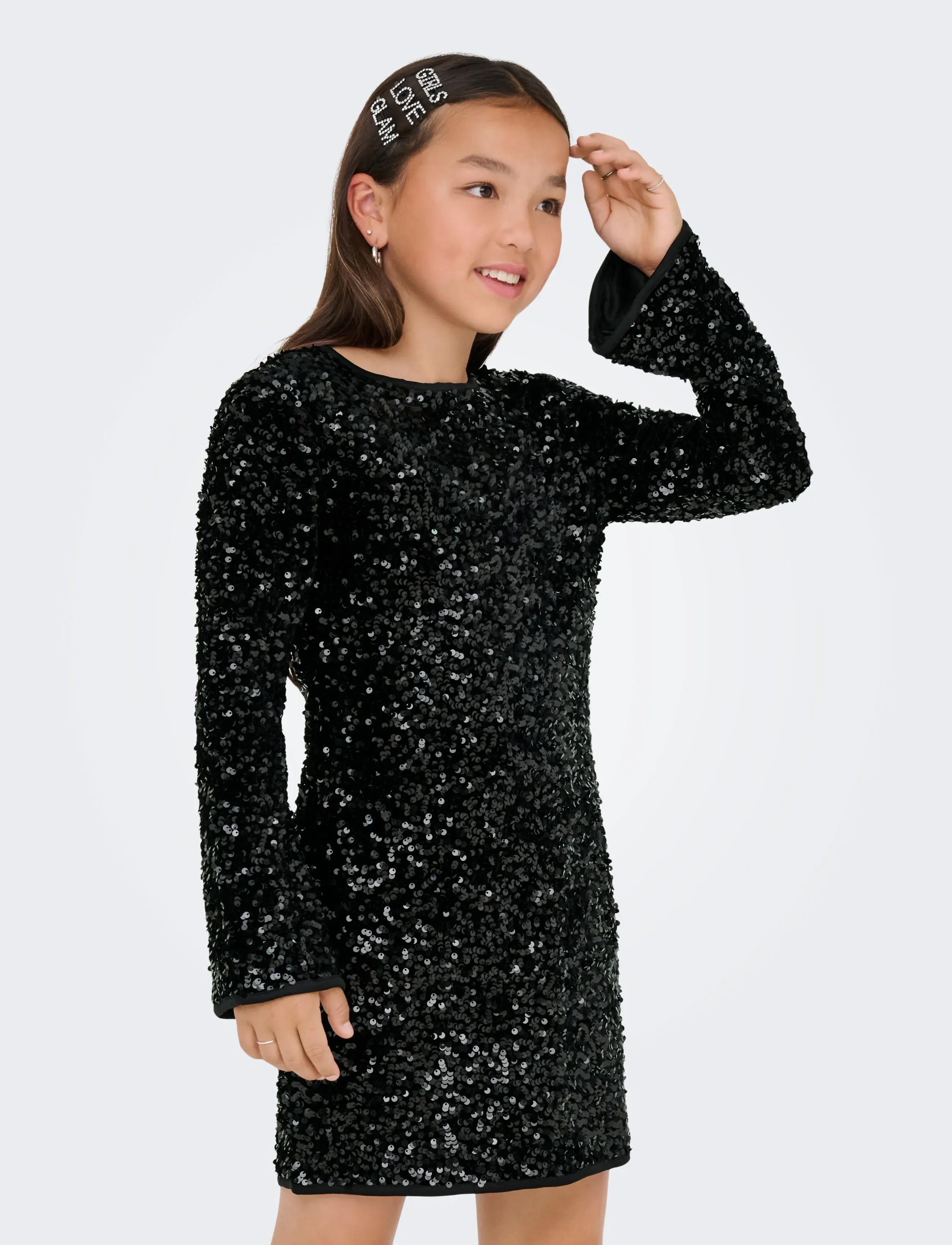 Kids Only - KOGCONFIDENCE LIFE LS SEQ FLRD DRESS JRS - black - 5