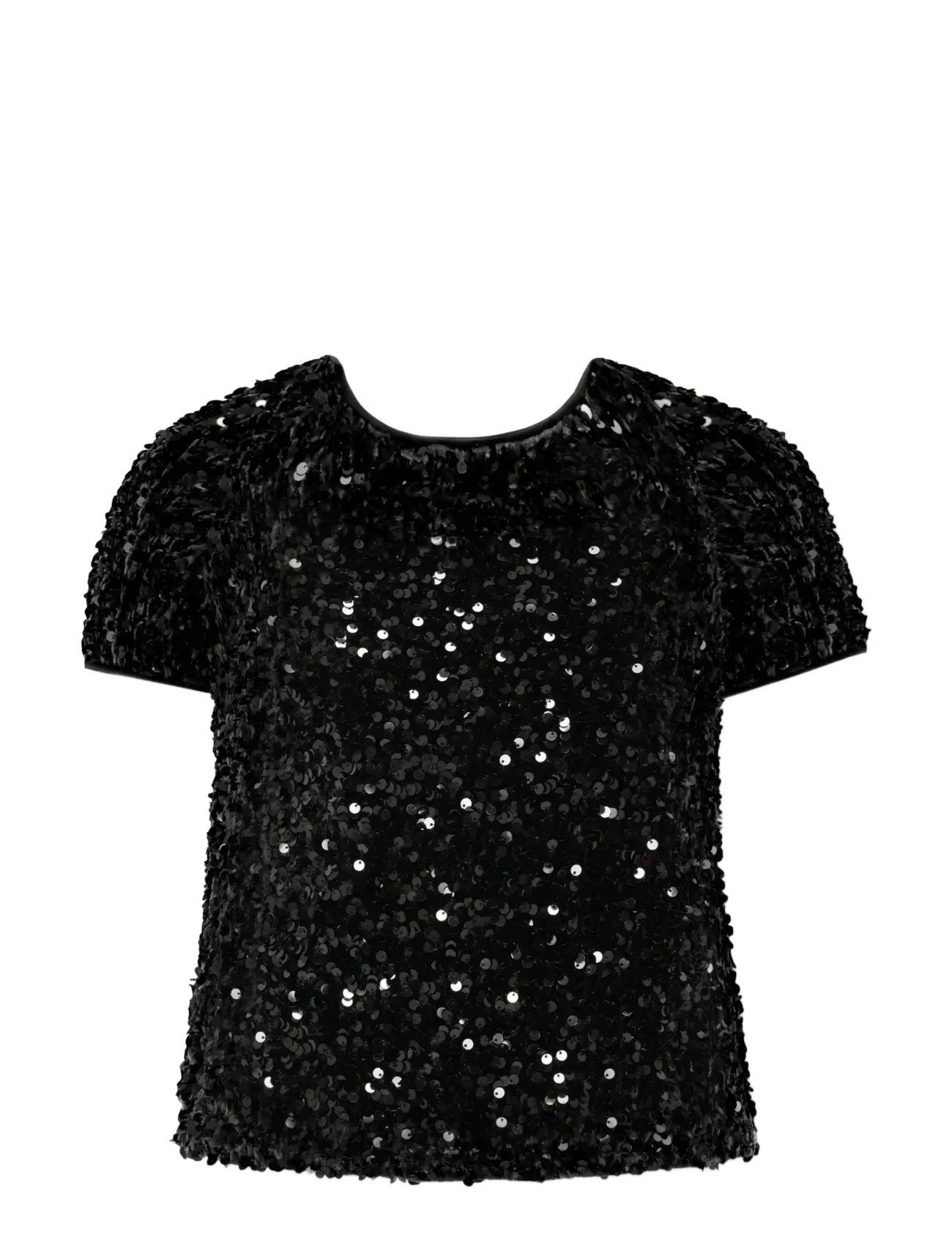 Kids Only KOGCONFIDENCE LIFE SEQUIN S/S TOP JRS - Kläder - BLACK / black