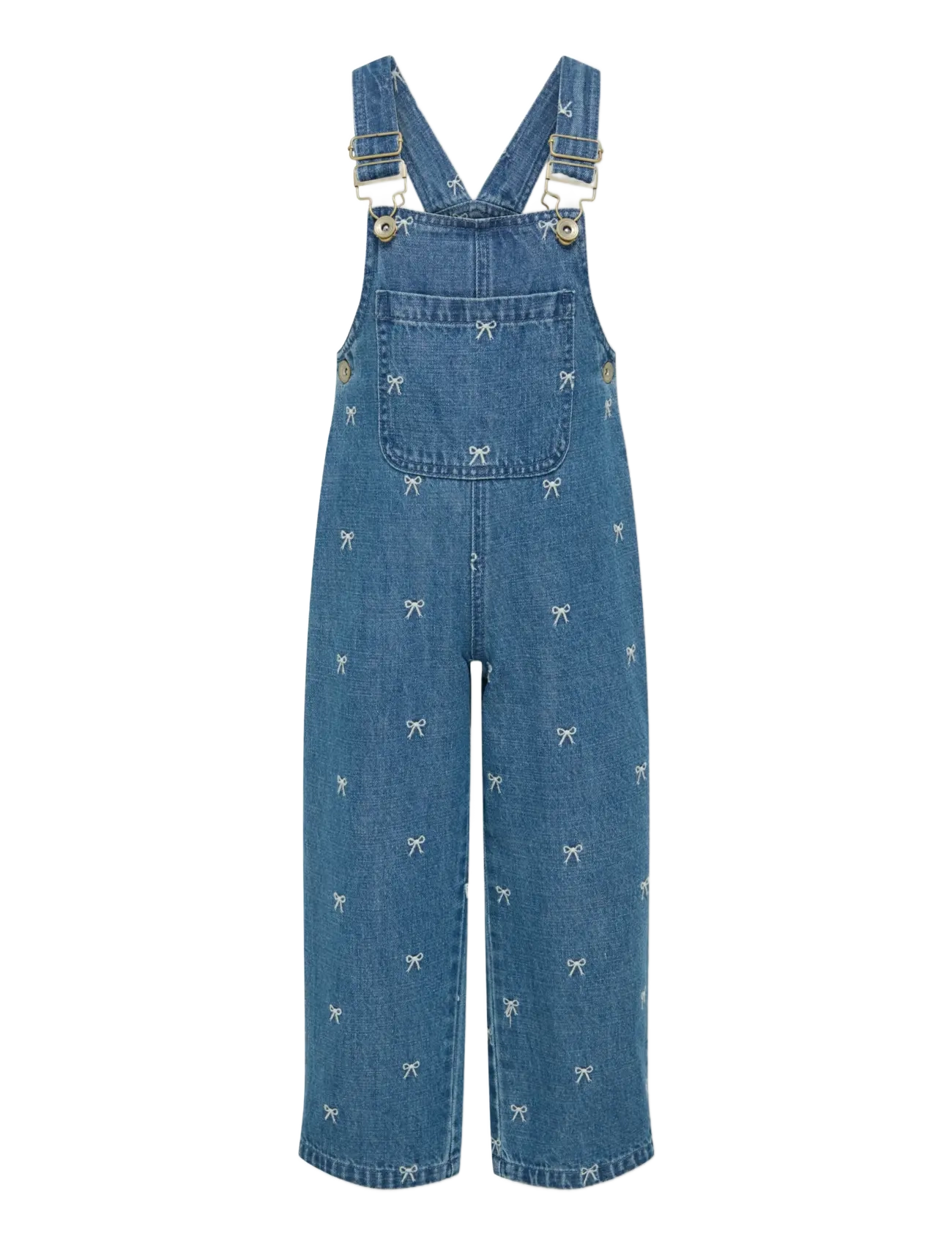 Kids Only KMGSIENNA BOW STRAIGHT OVERALL DNM YORK - Riided - MEDIUM BLUE DENIM / blue