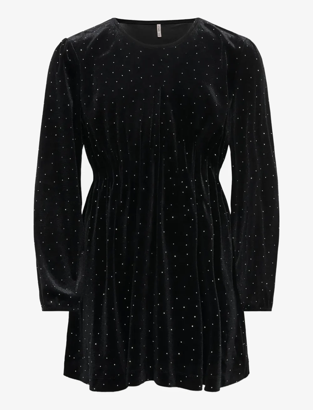 Kids Only - KOGVELLA L/S O-NECK VELVET DRESS JRS - festklänningar - black - 1