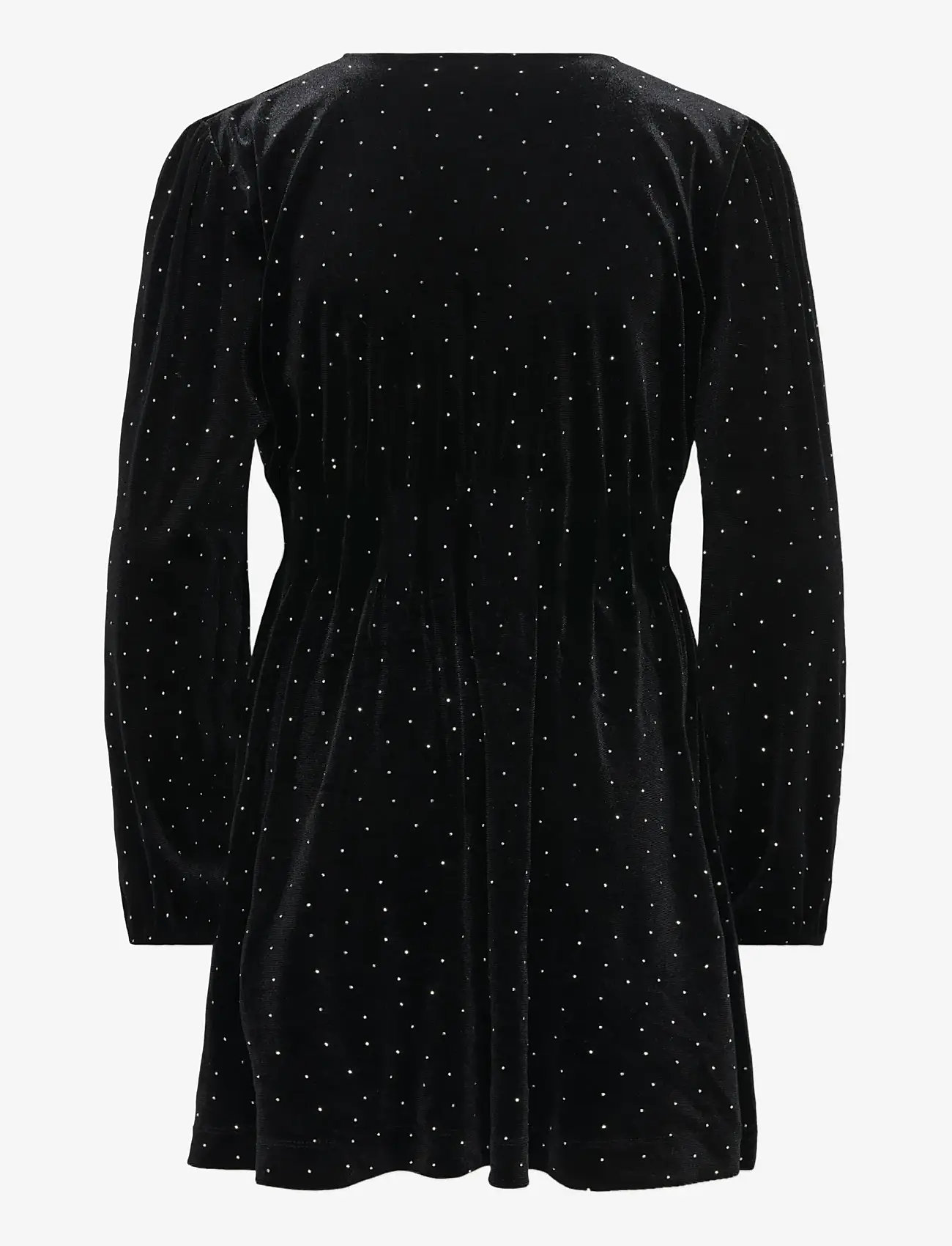 Kids Only - KOGVELLA L/S O-NECK VELVET DRESS JRS - festklänningar - black - 2