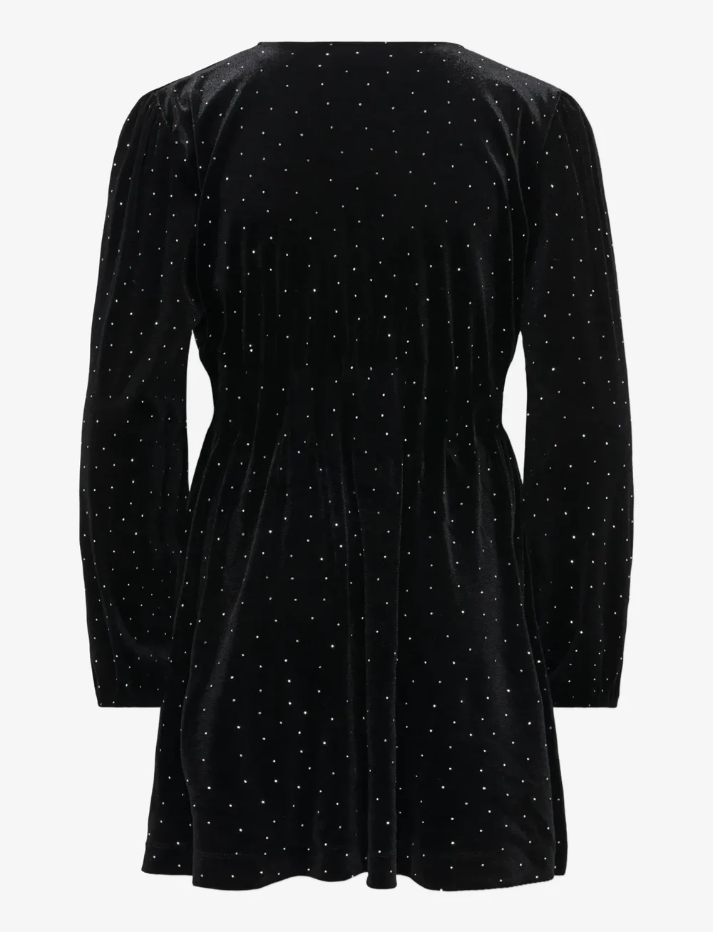 Kids Only - KOGVELLA L/S O-NECK VELVET DRESS JRS - festklänningar - black - 2