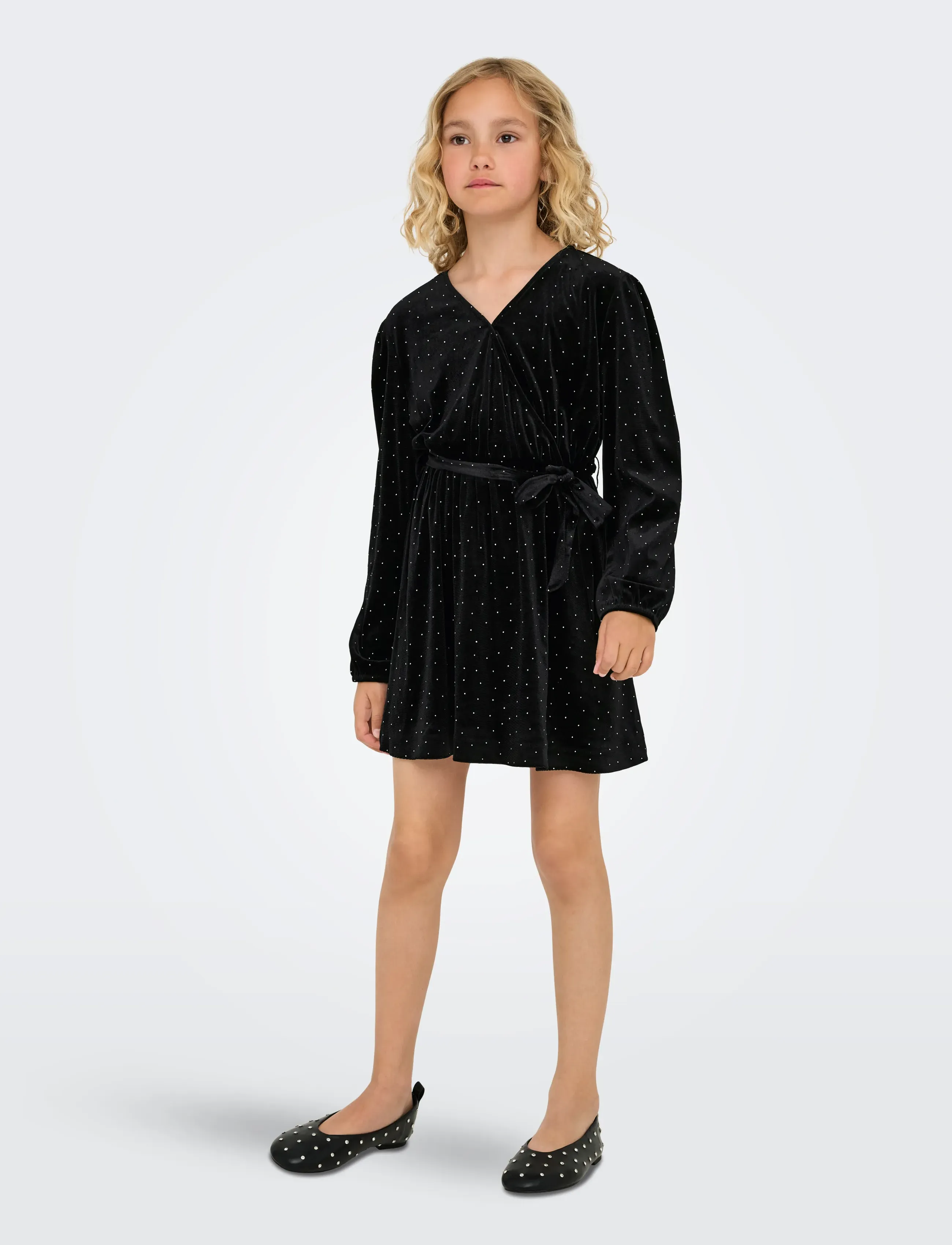 Kids Only - KOGVELLA L/S O-NECK VELVET DRESS JRS - robes de soirée - black - 5