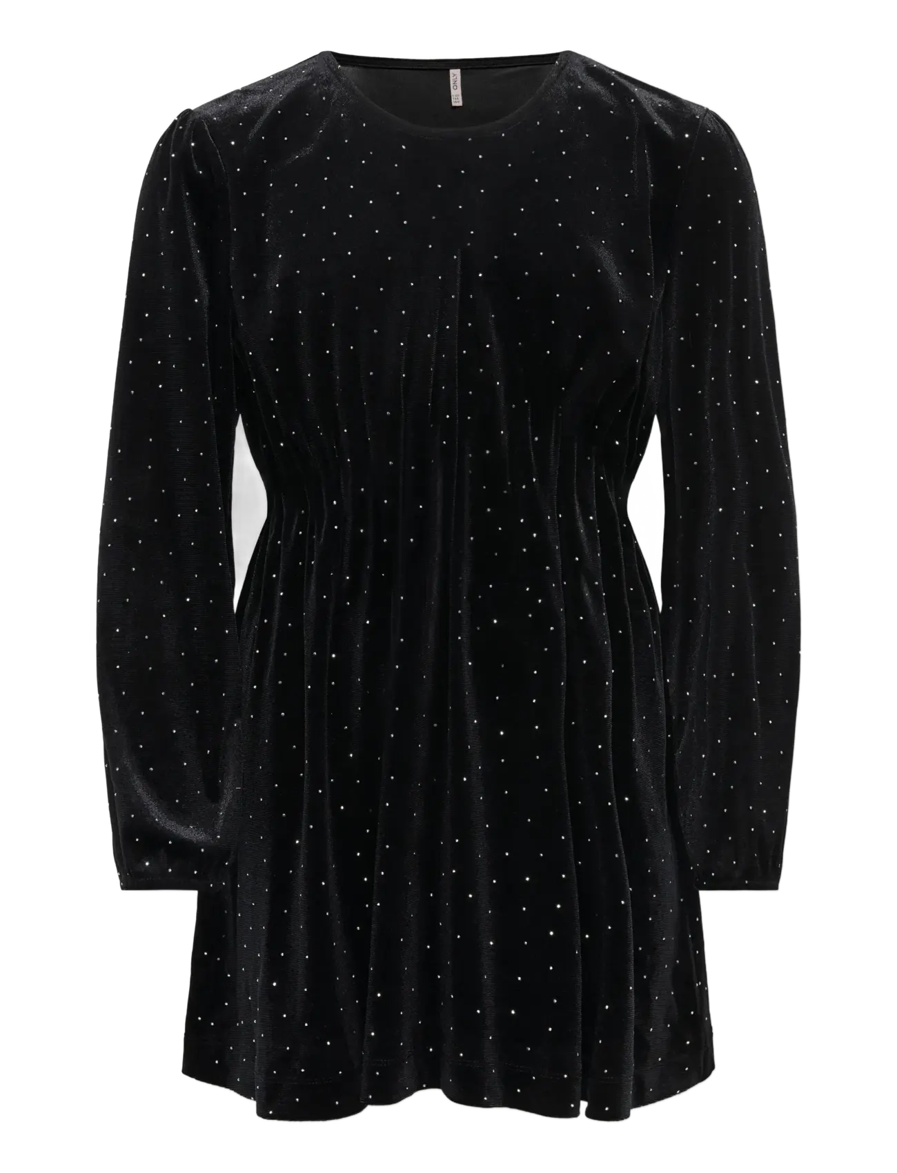 Kids Only KOGVELLA L/S O-NECK VELVET DRESS JRS - Kleidung - BLACK / black
