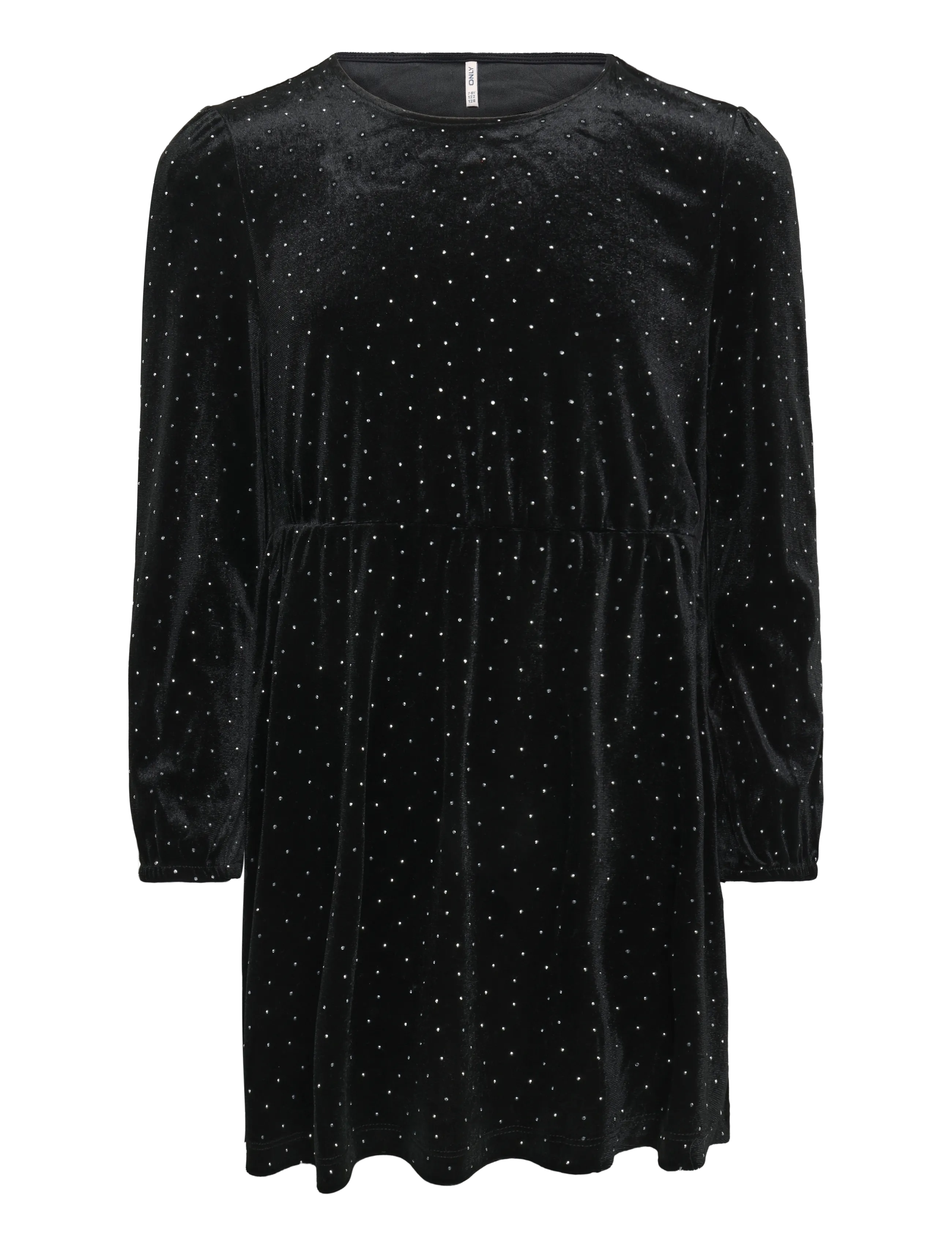 Kids Only KOGVELLA L/S O-NECK VELVET DRESS JRS - Inspiration - BLACK / black