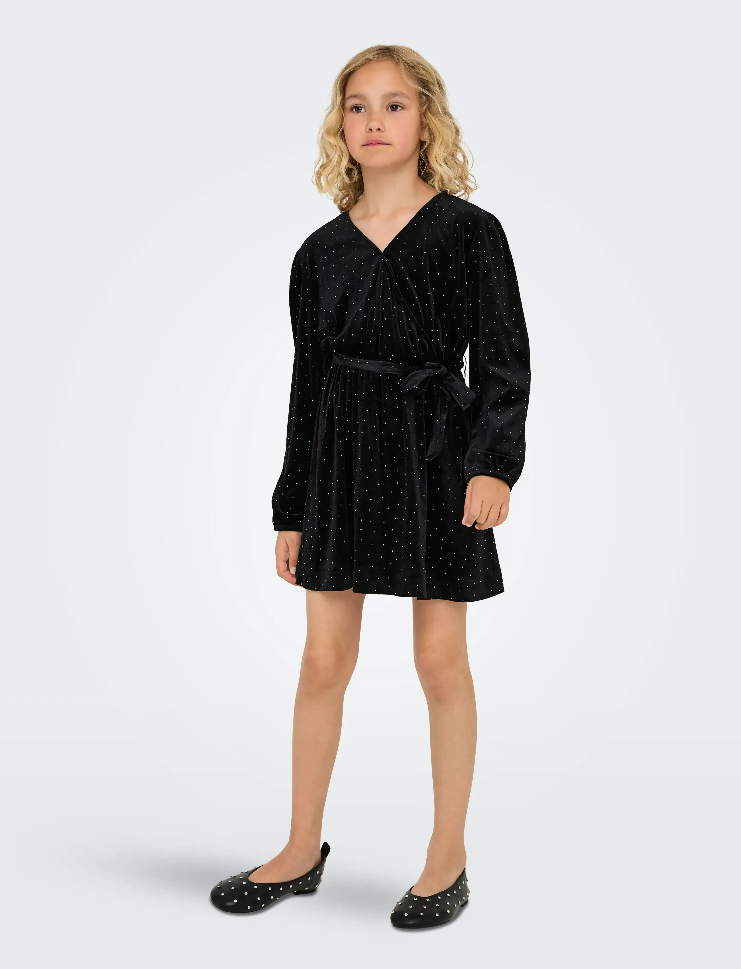 Kids Only - KOGVELLA L/S O-NECK VELVET DRESS JRS - black - 3