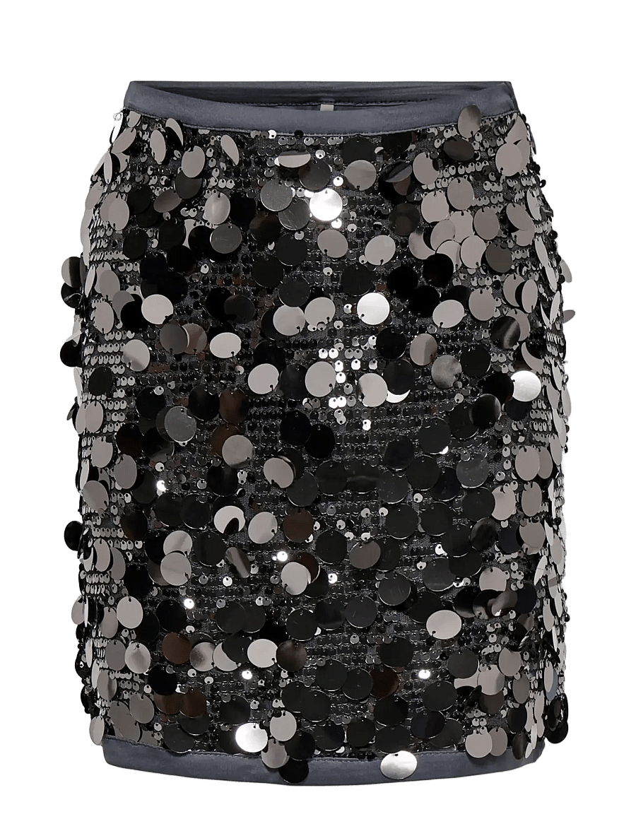 Kids Only - KOGJADEL SEQUINS SKIRT WVN - korte nederdele - asphalt - 0