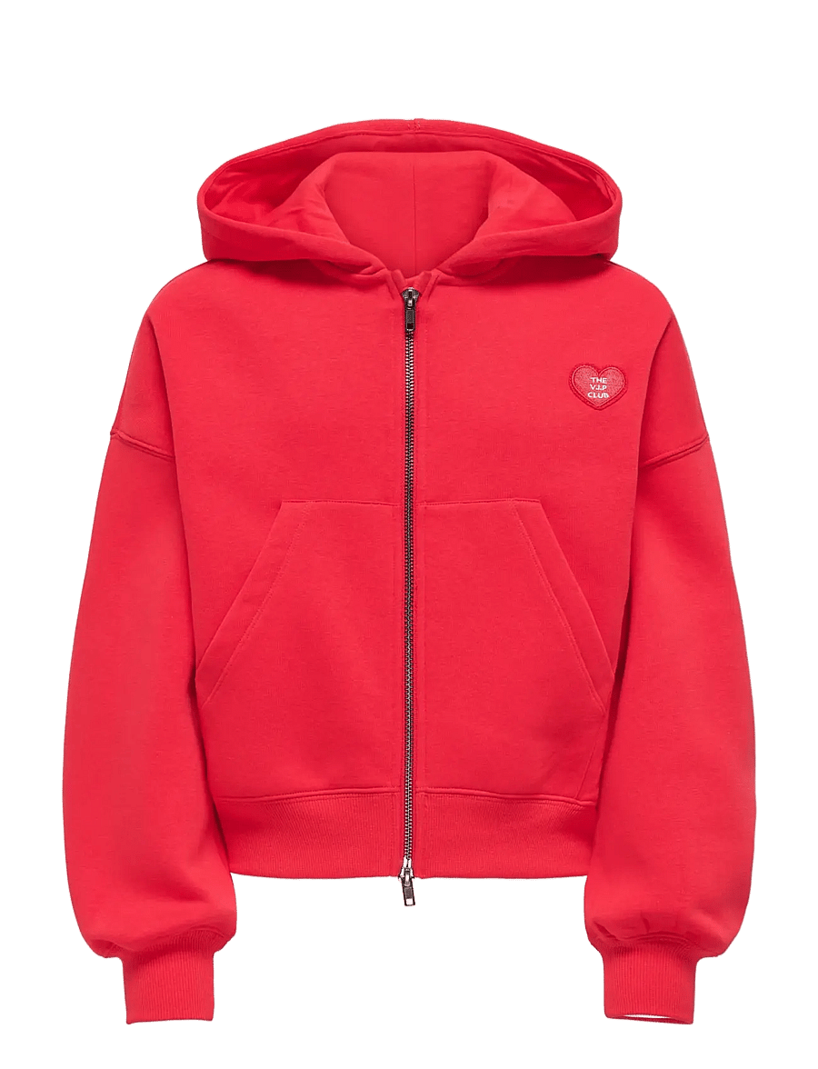 Kids Only - KOGEVISA L/S ZIP HOOD OVS SWT - high risk red - 0