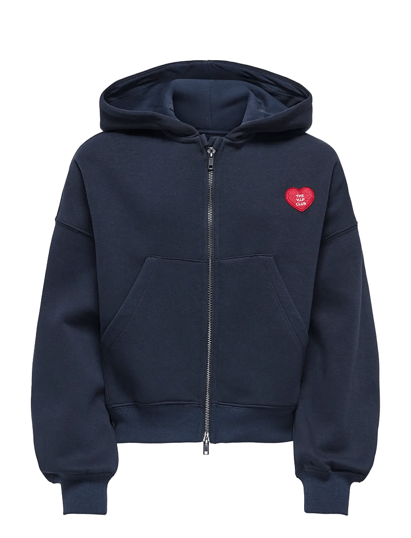 Kids Only - KOGEVISA L/S ZIP HOOD OVS SWT - huvtröjor - night sky - 0
