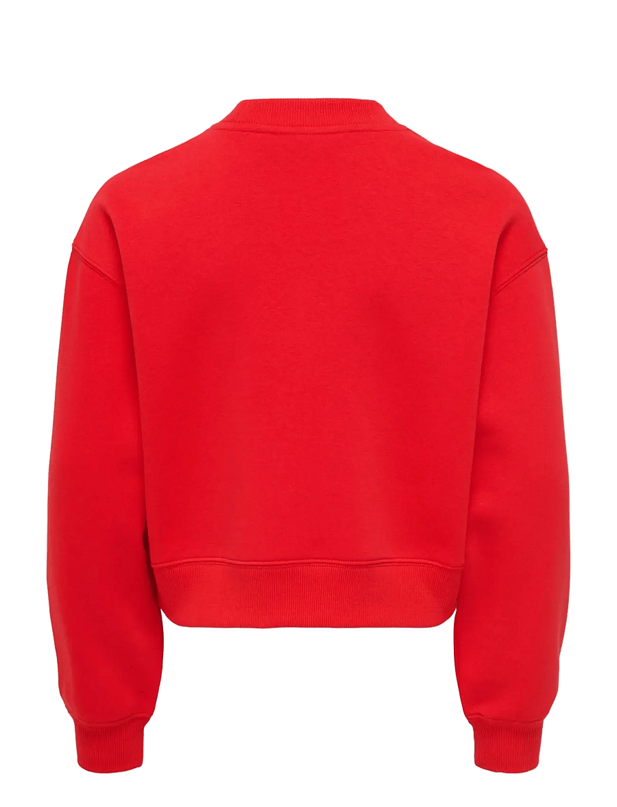 Kids Only - KOGEVISA L/S O-NECK SHORT SWT - sweatshirts - high risk red - 1
