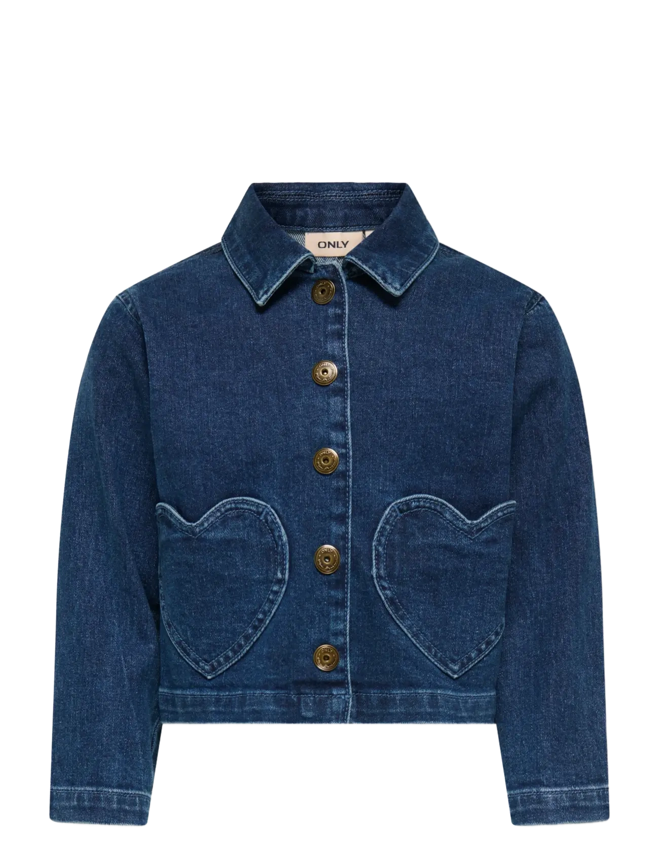 Kids Only KMGOFELIA HEART JACKET DNM TAI - Õueriided - DARK BLUE DENIM / navy