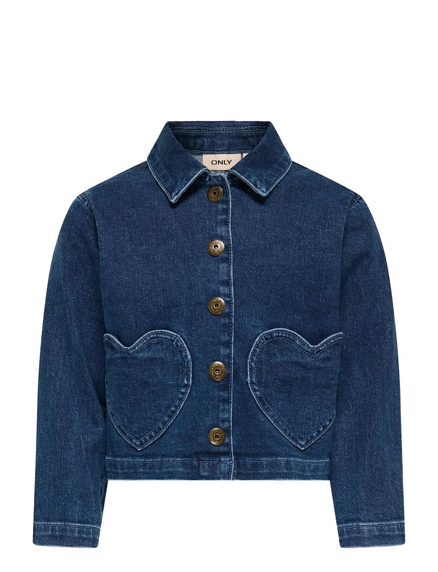 Kids Only - KMGOFELIA HEART JACKET DNM TAI - gallajakkar - dark blue denim - 1