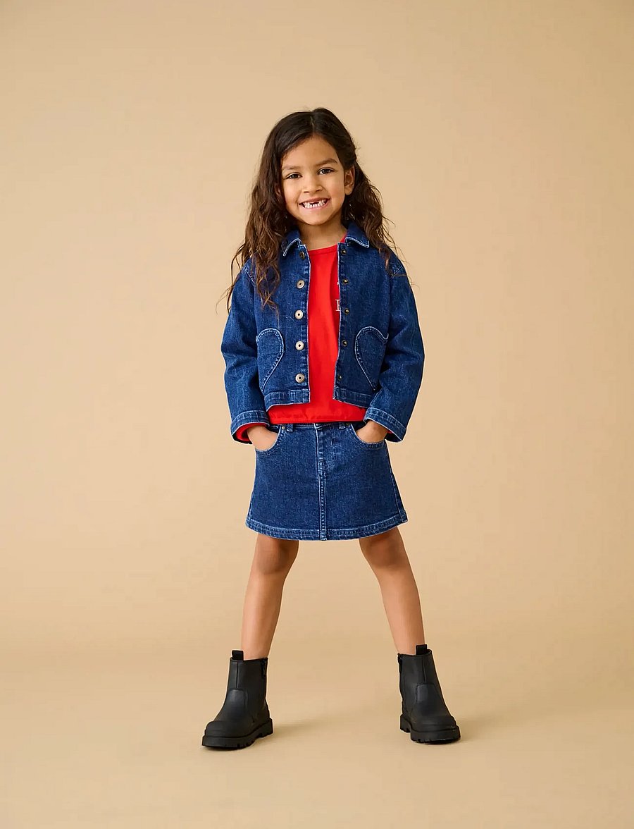 Kids Only - KMGOFELIA HEART JACKET DNM TAI - gallajakkar - dark blue denim - 0