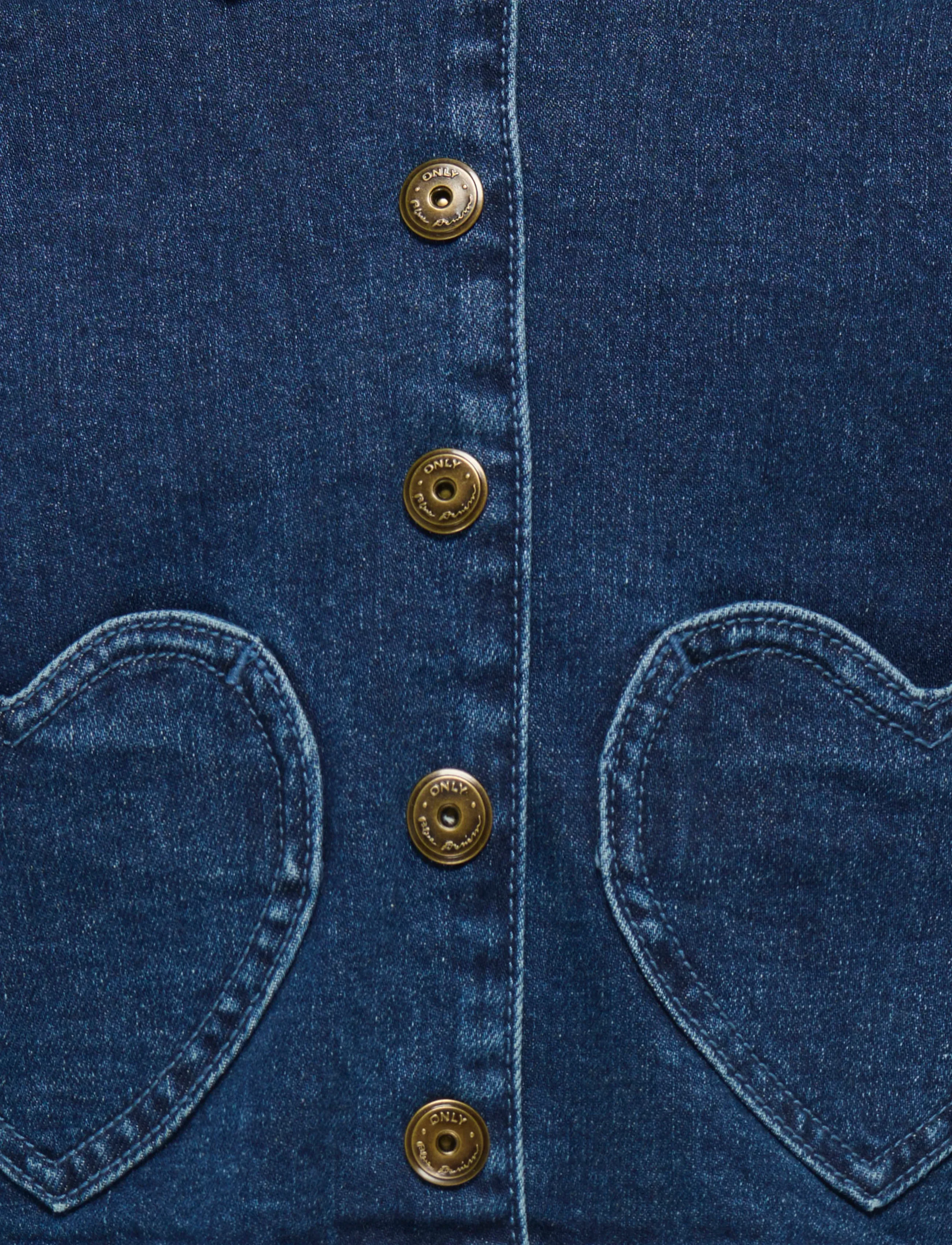 Kids Only - KMGOFELIA HEART JACKET DNM TAI - jeansjacken - dark blue denim - 3