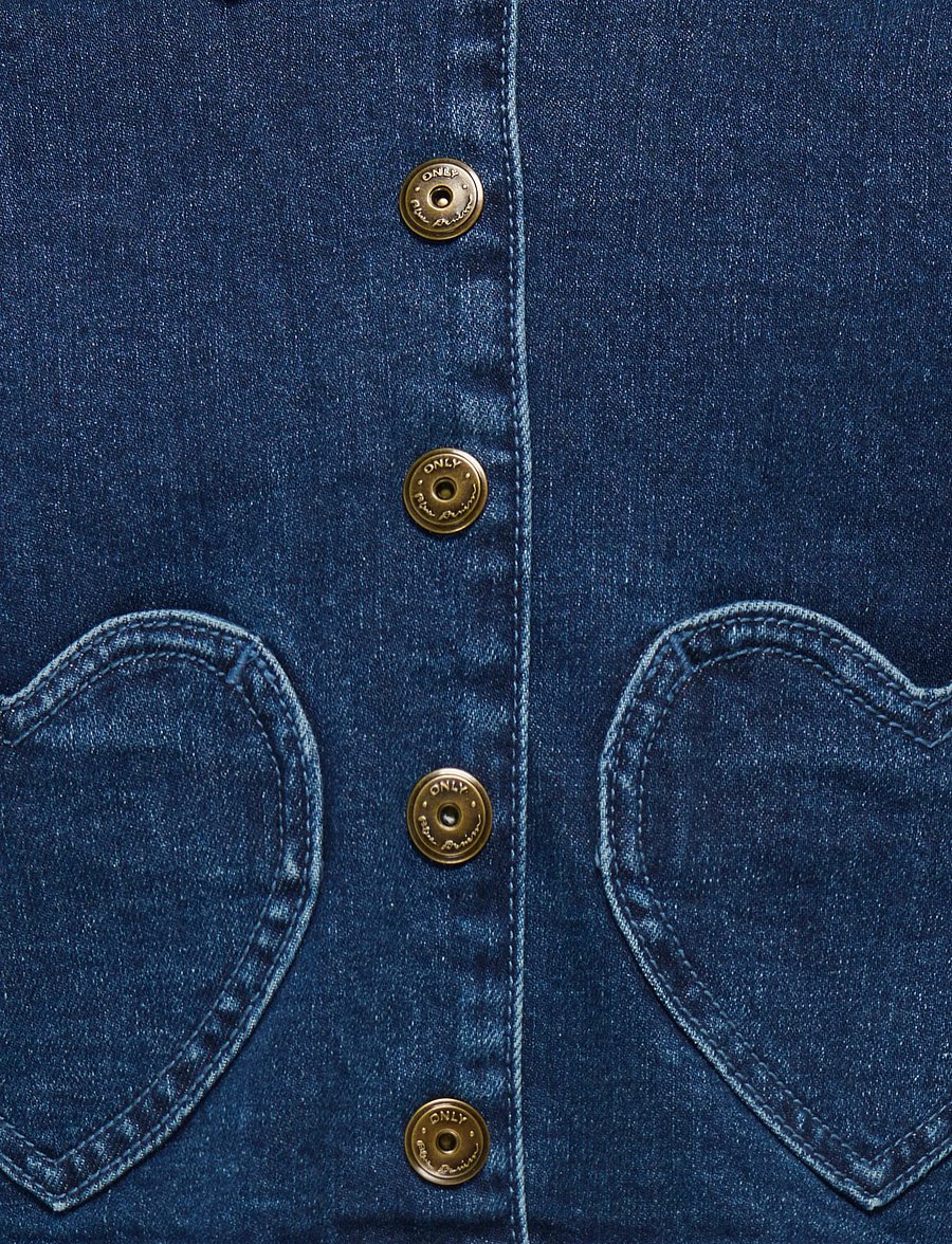Kids Only - KMGOFELIA HEART JACKET DNM TAI - gallajakkar - dark blue denim - 3