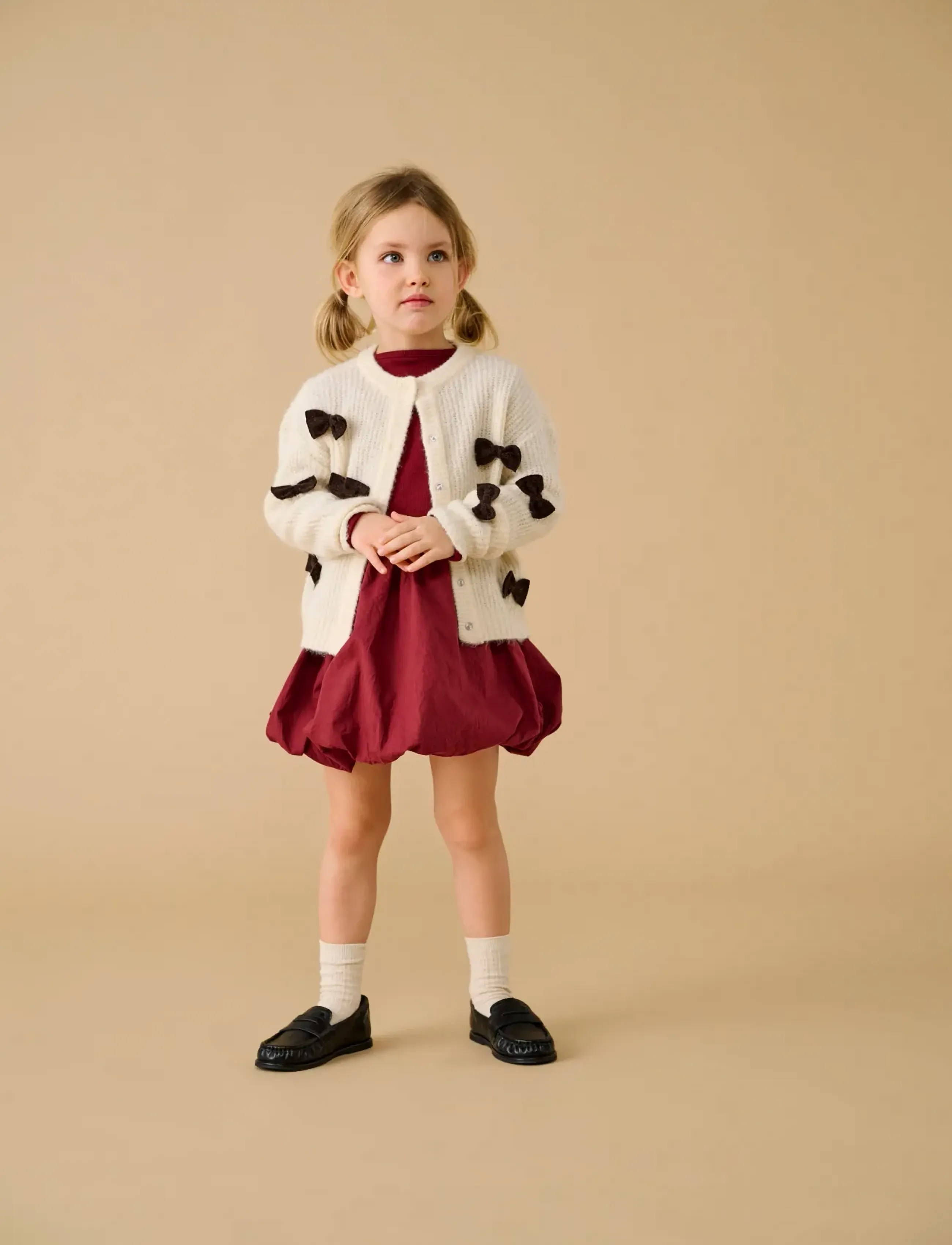 Kids Only KMGROSALIN L/S O-NECK CARDIGAN KNT - Koftor - BIRCH / cream