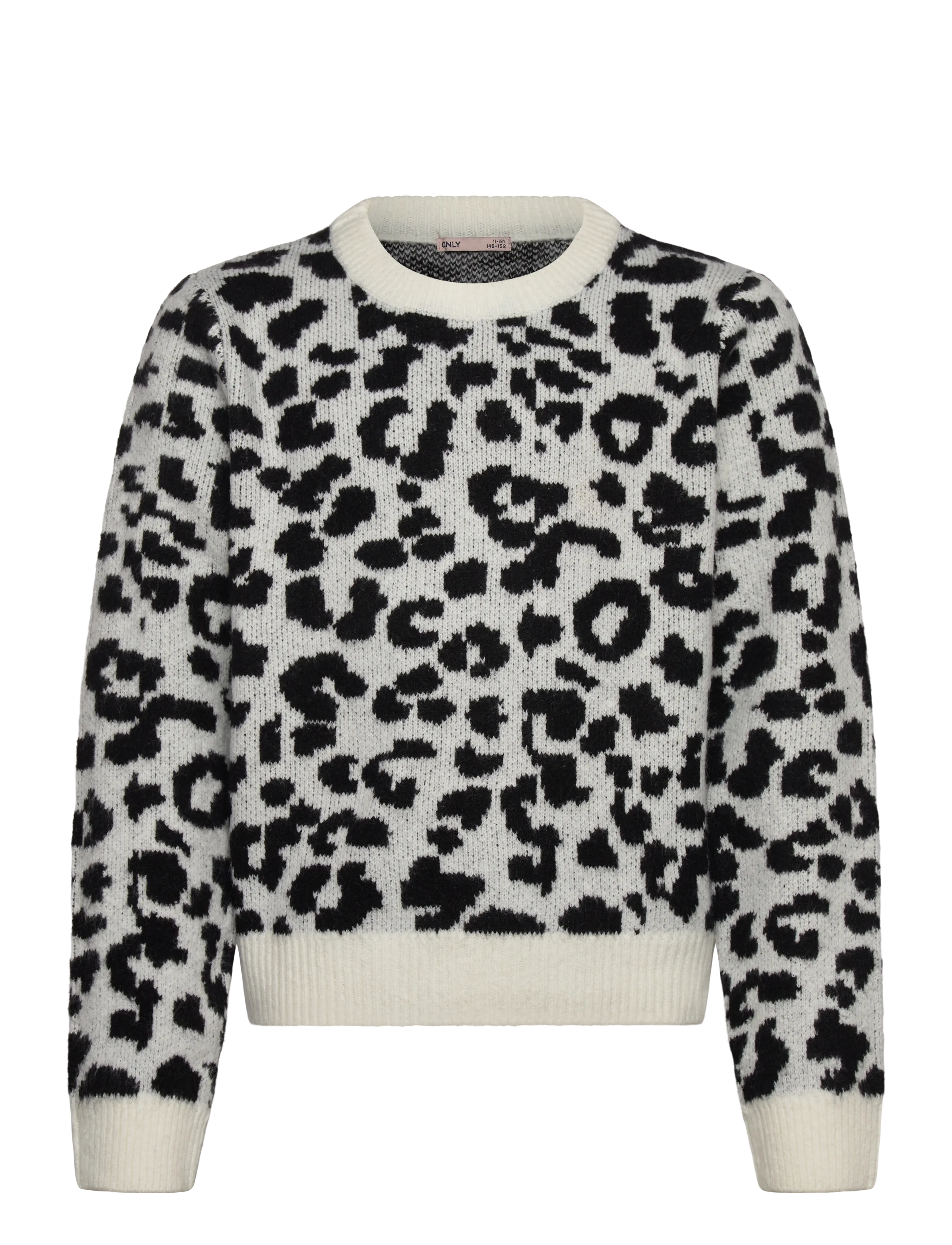 Kinder ONLY Kogdora Life Leo L/S O-Neck Knt Weiß - 122-128 - Kinder