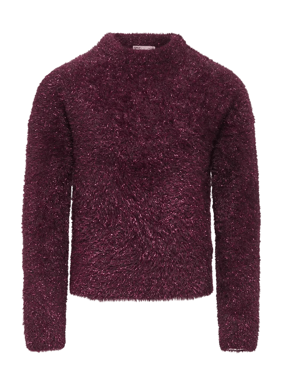 Kids Only - KOGPIUMO GLITTER L/S O-NECK KNT - pullover - winetasting - 0