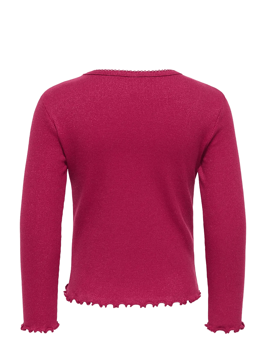 Kids Only - KMGTRINNY L/S PARTY ONECK TOP JRS - rumba red - 1