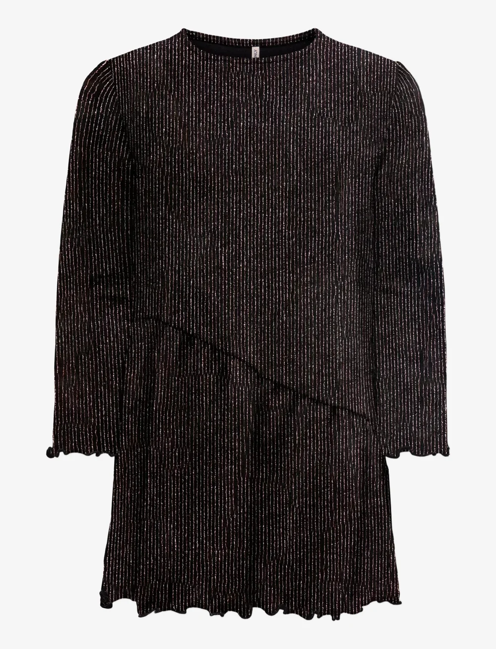 Kids Only - KMGQUEEN L/S O-NECK GLITTER DRESS BF JRS - langärmelige freizeitkleider - black - 0