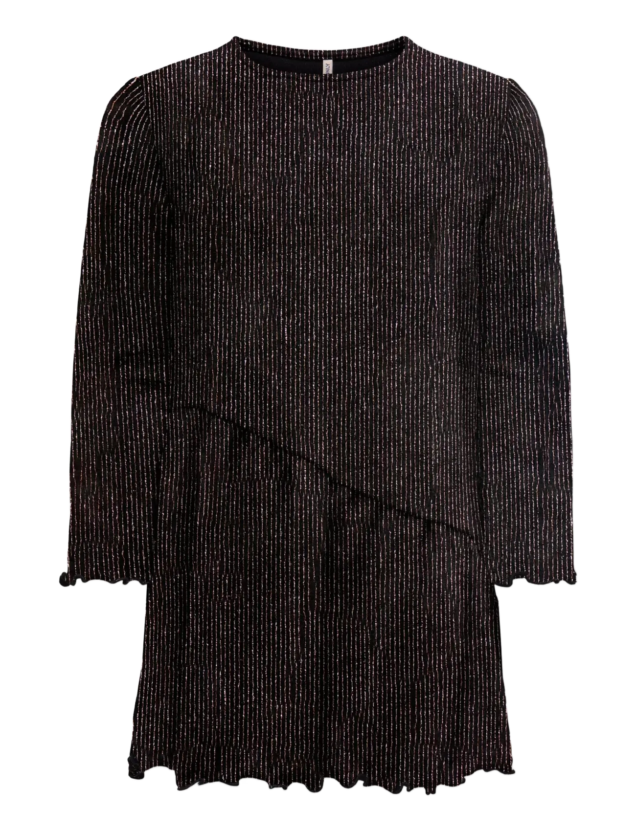 Kids Only KMGQUEEN L/S O-NECK GLITTER DRESS BF JRS - Kjoler & Nederdele - BLACK / black