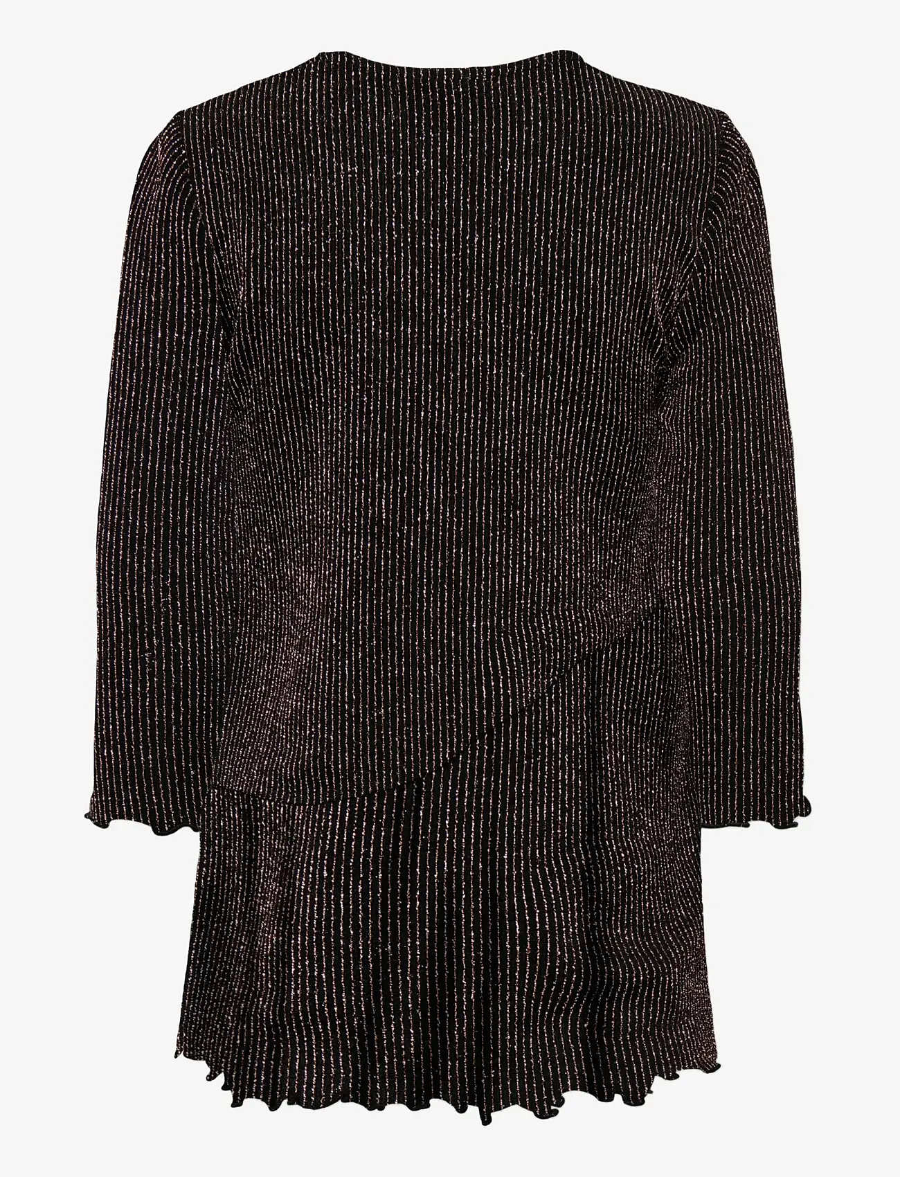 Kids Only - KMGQUEEN L/S O-NECK GLITTER DRESS BF JRS - langärmelige freizeitkleider - black - 1