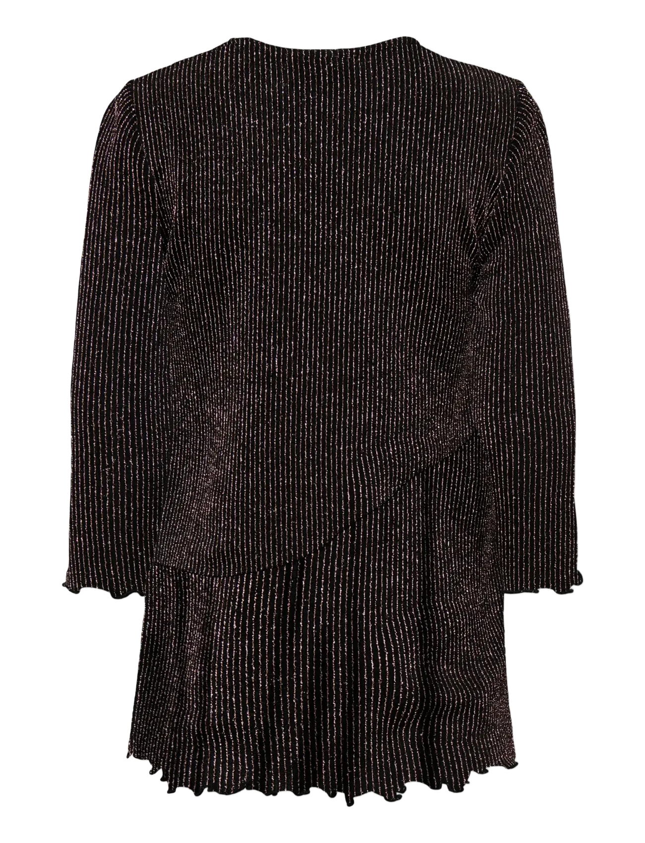 Kids Only - KMGQUEEN L/S O-NECK GLITTER DRESS BF JRS - langärmelige freizeitkleider - black - 1